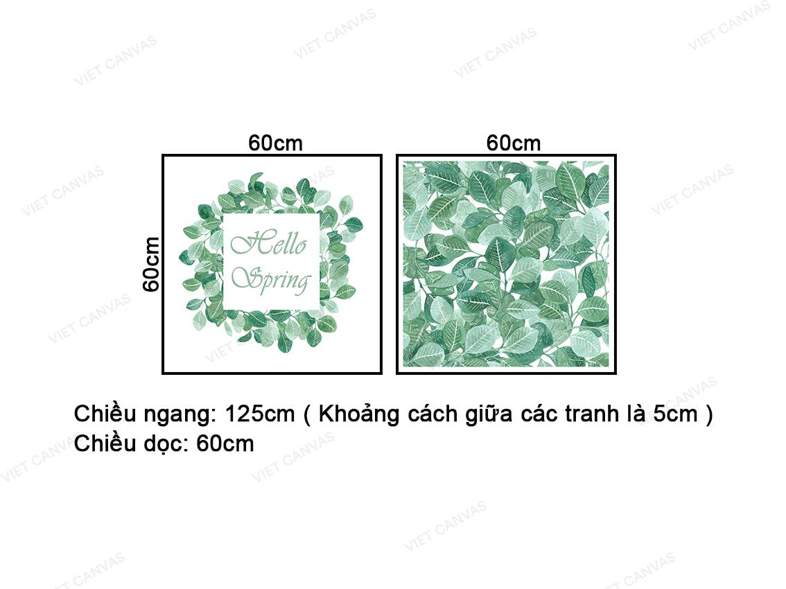 Bộ 2 Tranh Lá Cây Xanh - NT437