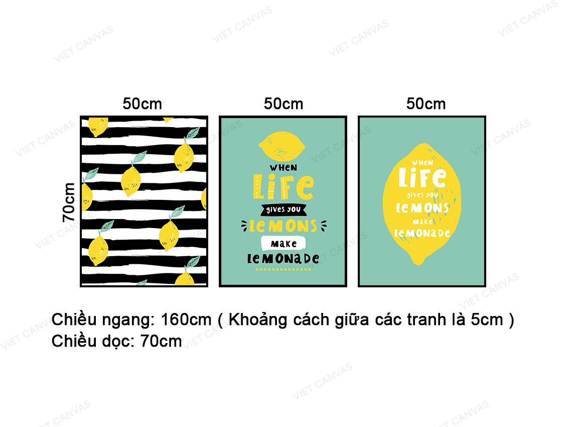 Bộ 3 Tranh Những Quả Chanh Và Quotes - NT436