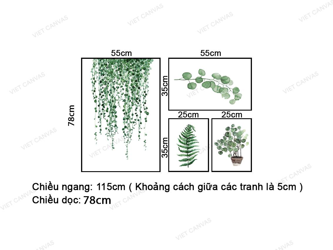 Bộ 4 Tranh Lá Cây Xanh - NT401