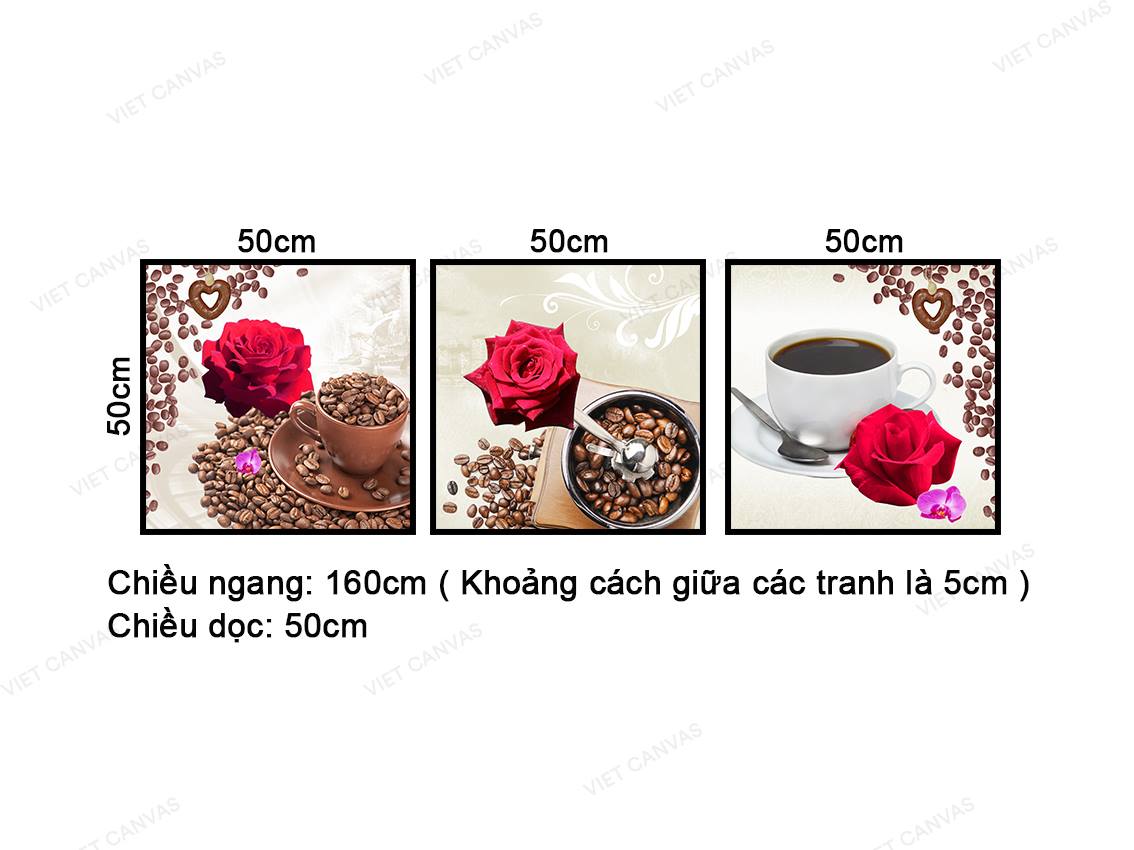 Bộ 3 Tranh Ly Coffee Đắng - NT431