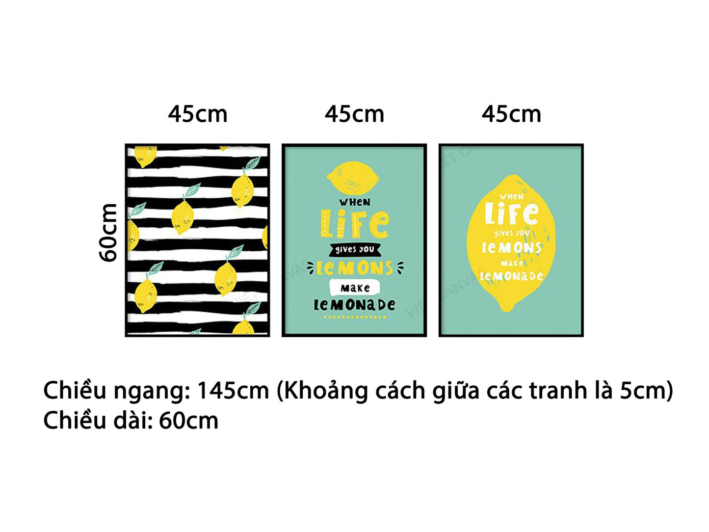 Bộ 3 Tranh Những Quả Chanh Và Quotes - NT436