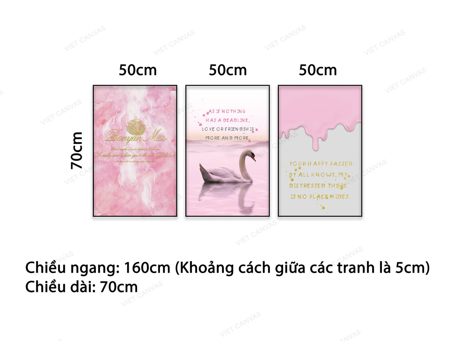 Bộ 3 Tranh Thiên Nga Và Trừu Tượng - NT504