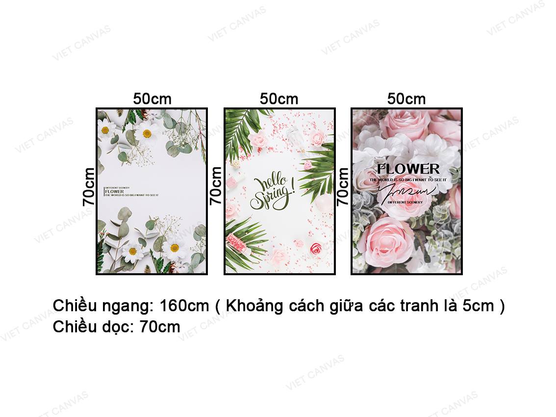 Bộ 3 Tranh Hoa Lá Ngọt Ngào - NT455