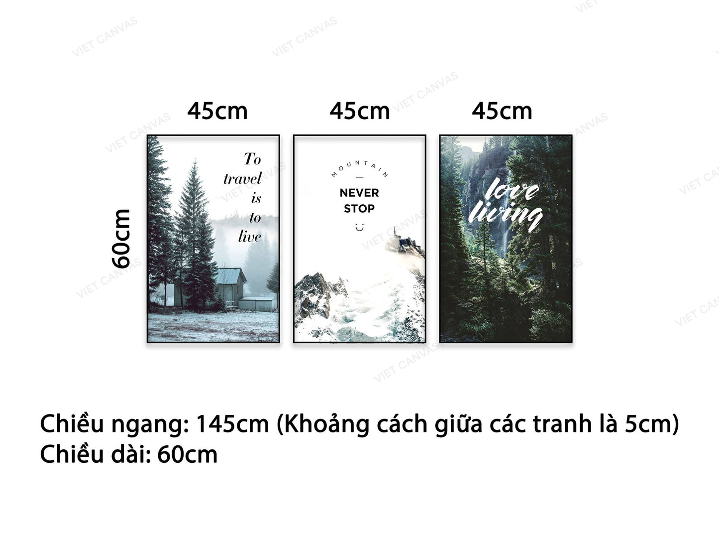 Bộ 3 Tranh Rừng Núi Xanh Mát - NT529