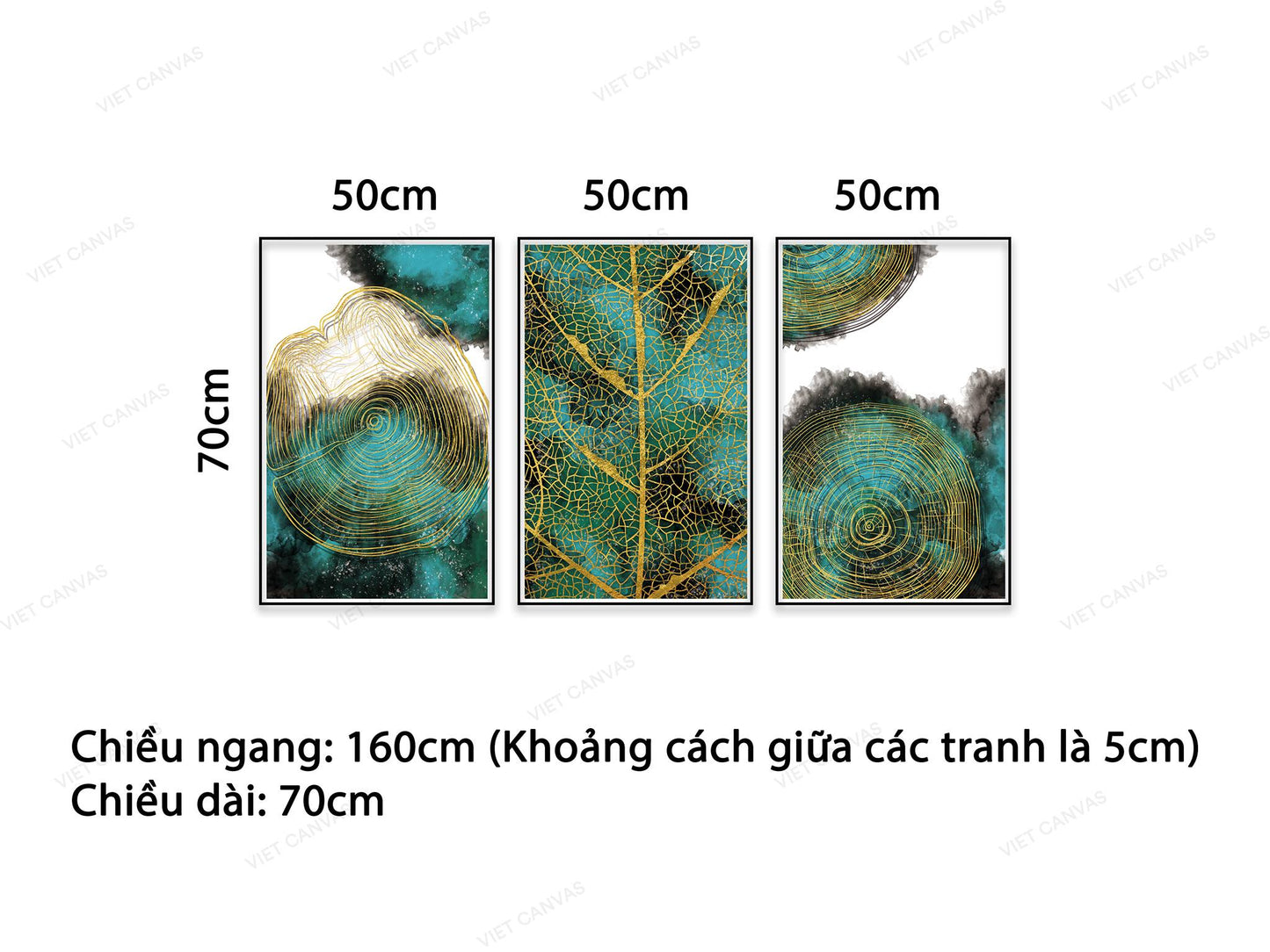 Bộ 3 Tranh Vân Gỗ Và Vân Lá Cây - NT540