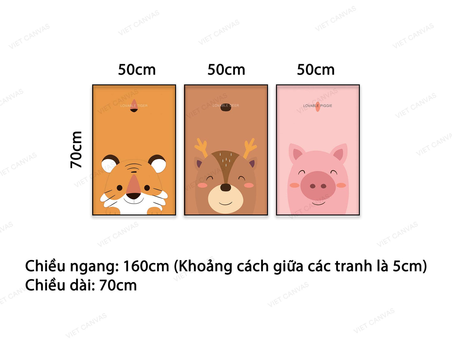 Bộ 3 Tranh Những Con Vật Ngộ Nghĩnh - NT513