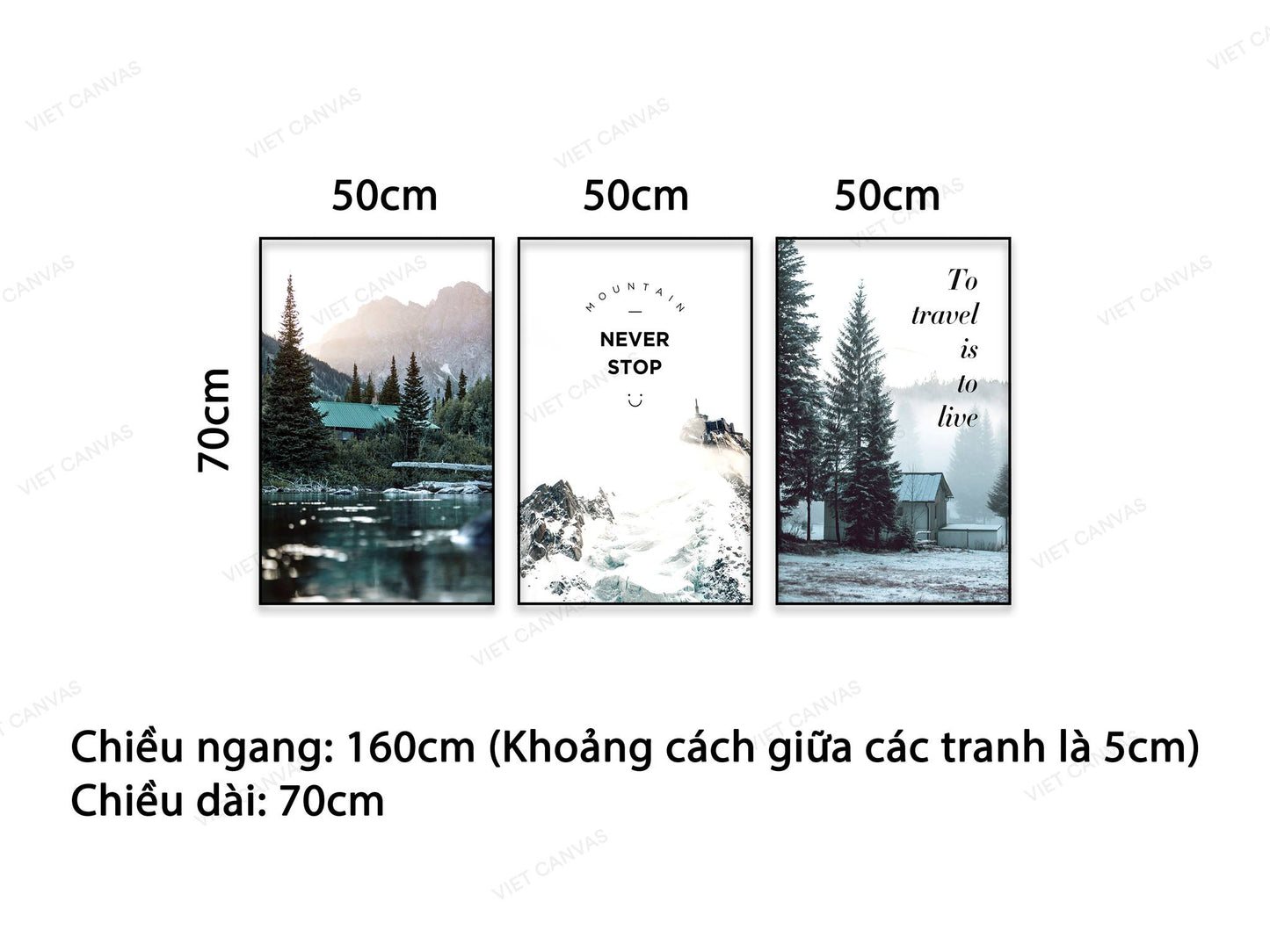 Bộ 3 Tranh Rừng Núi Xanh Mát - NT528
