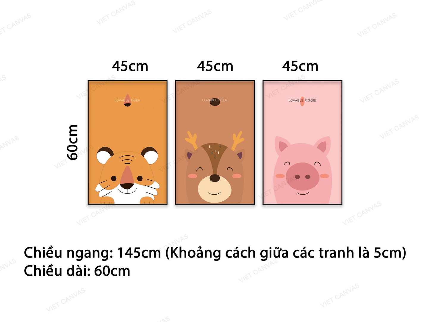 Bộ 3 Tranh Những Con Vật Ngộ Nghĩnh - NT513