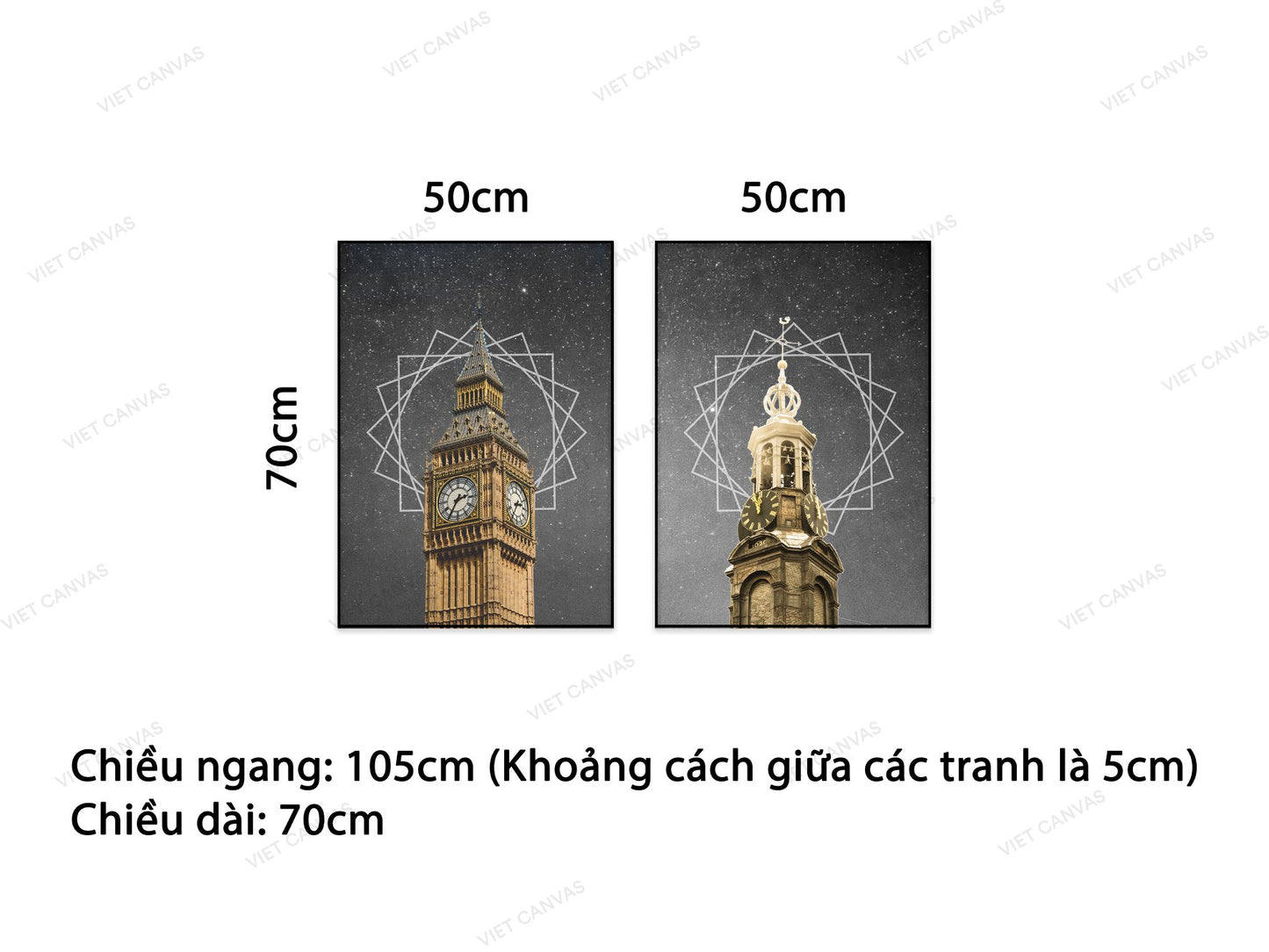 Bộ 2 Tranh Tháp Đồng Hồ - NT855