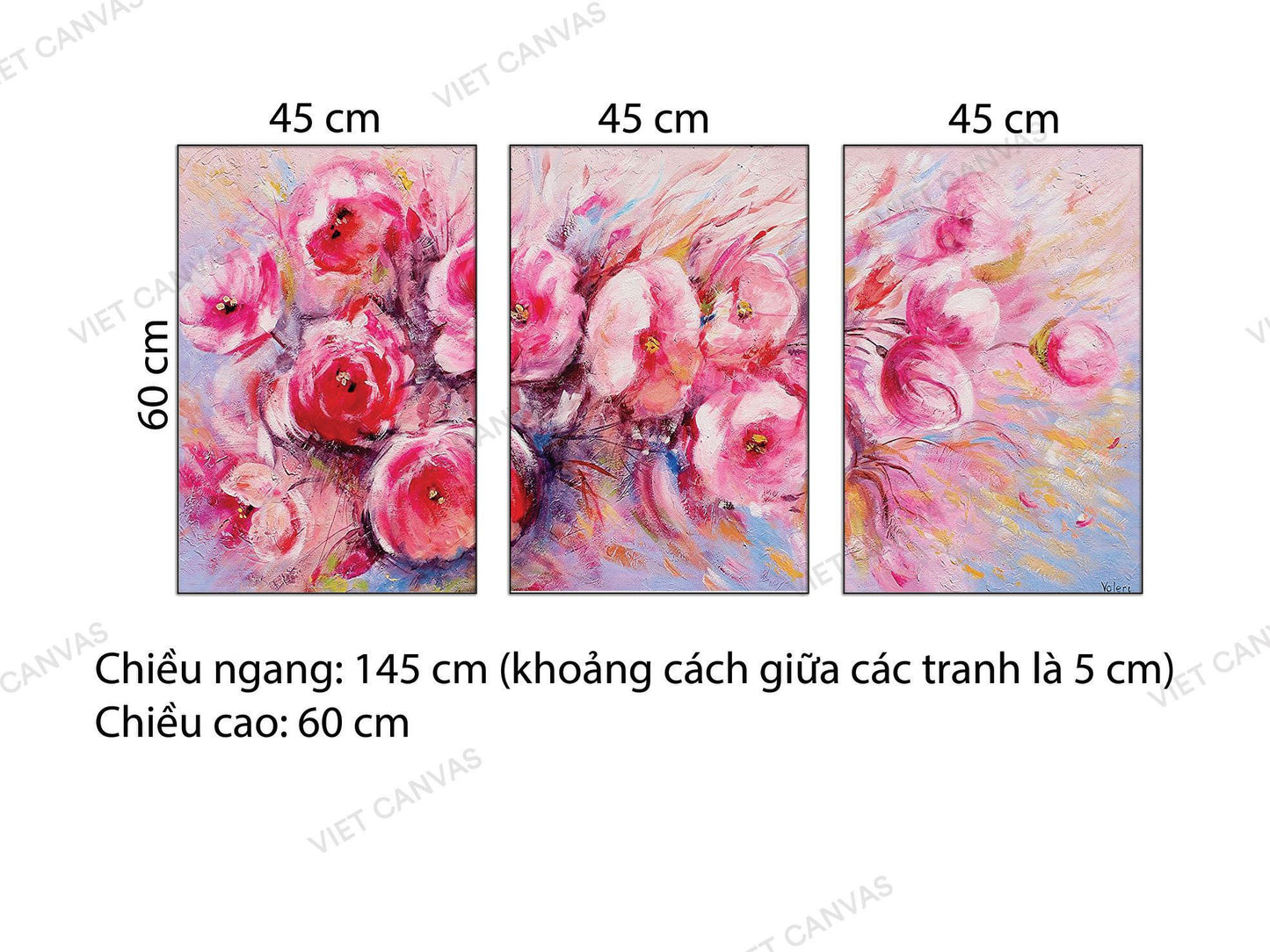 Bộ 3 Tranh Cành Hoa Rực Rỡ - NT465