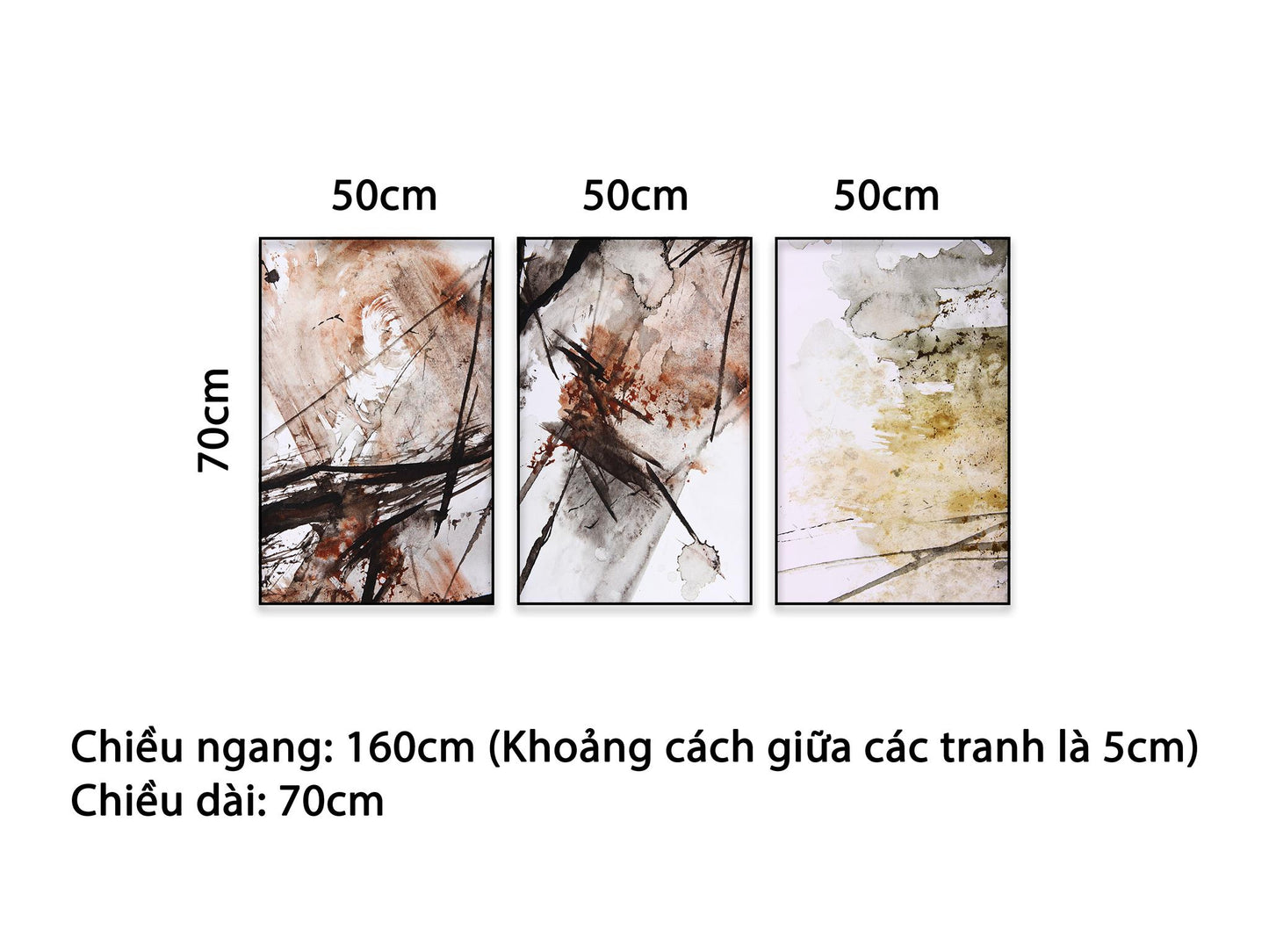 Bộ 3 Tranh Nghệ Thuật Trừu Tượng - NT468