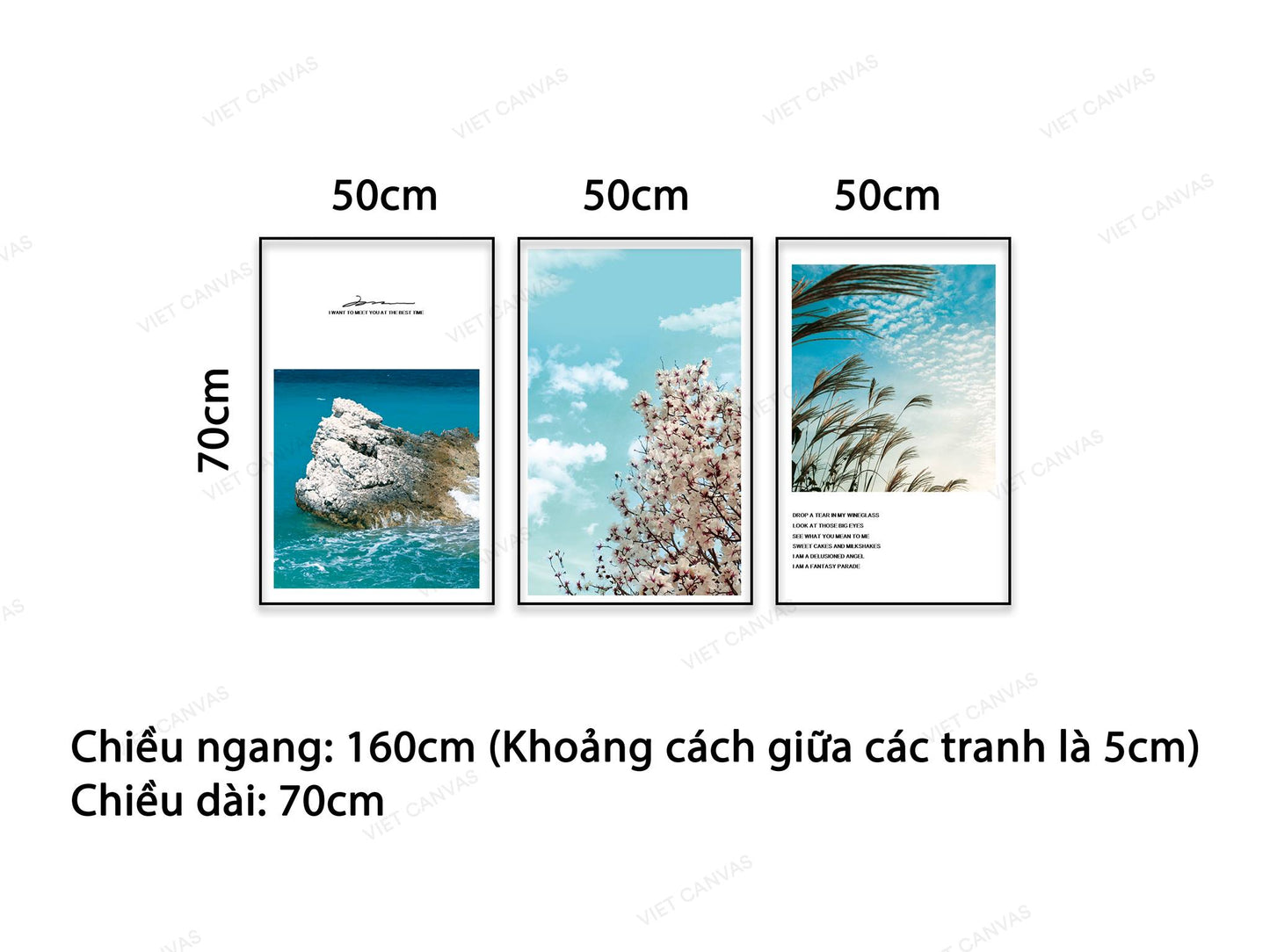 Bộ 3 Tranh Bầu Trời Và Biển Cả - NT509