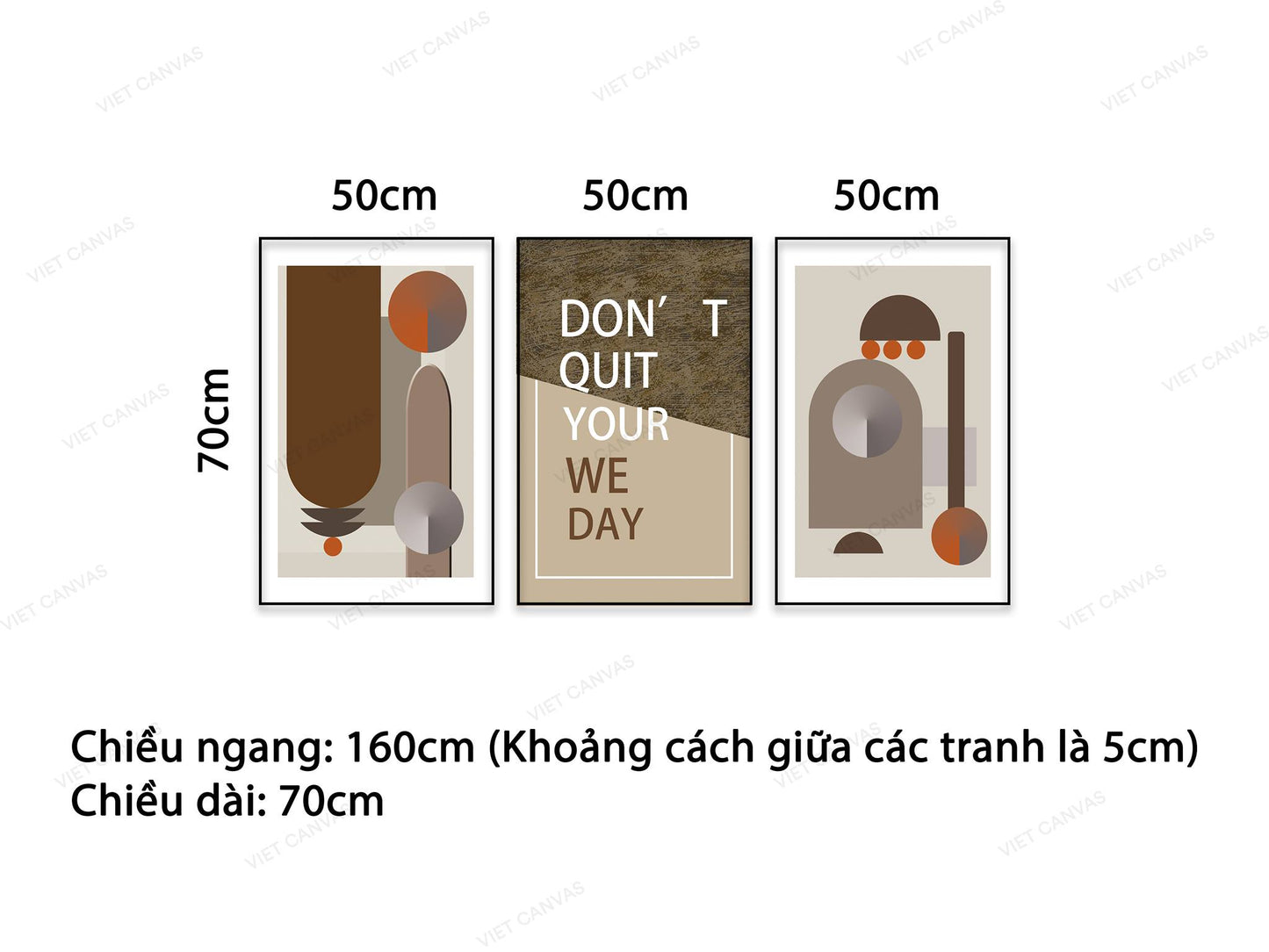 Bộ 3 Tranh Hình Học Và Quotes Don't Your Quit We Day - NT541