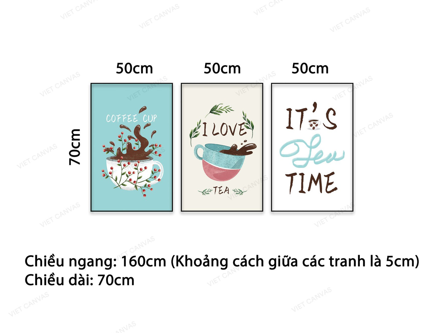 Bộ 3 Tranh Tách Trà Và Quotes - NT505
