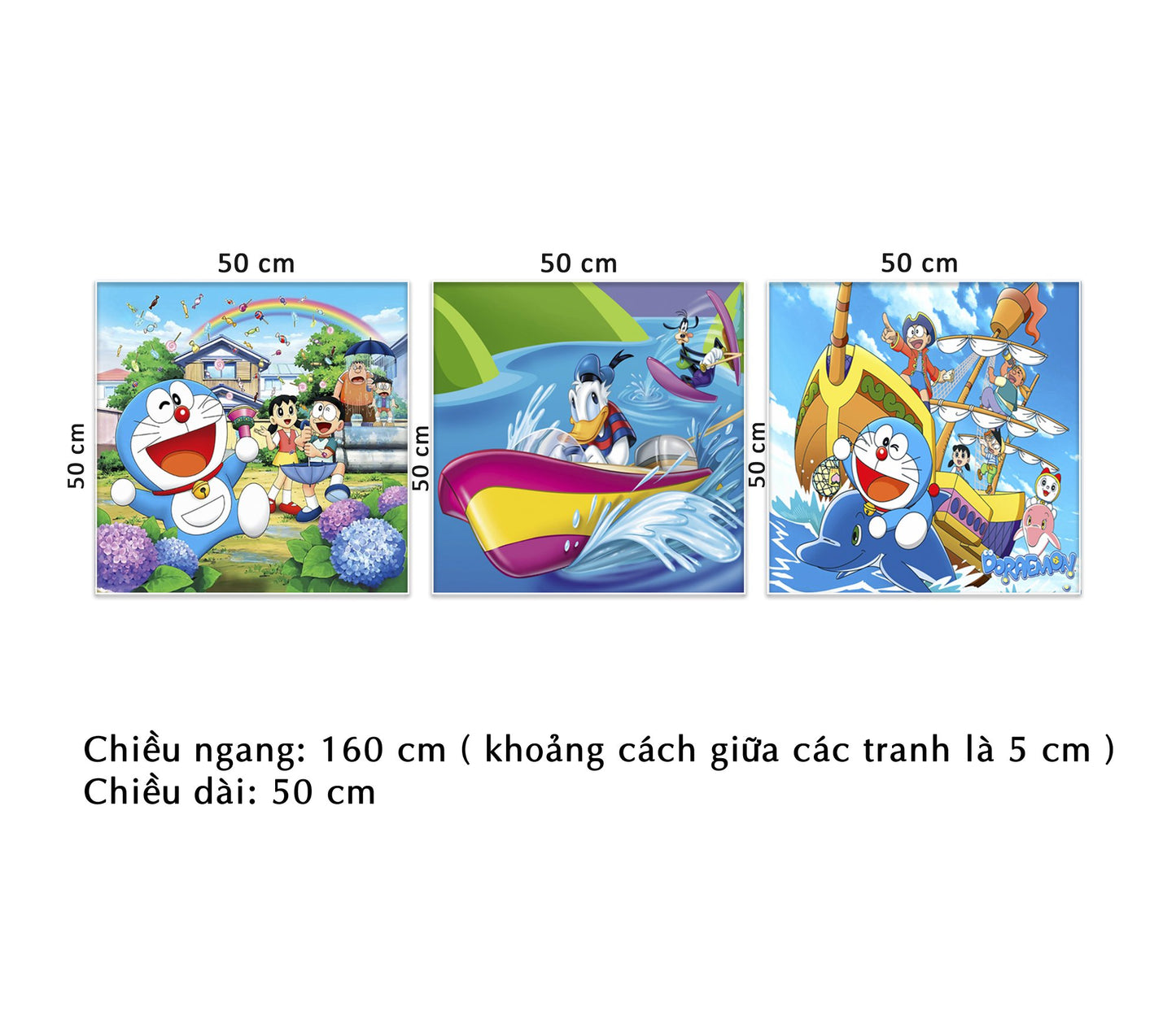 Bộ 3 Tranh Doraemon Cùng Đám Bạn - HD961