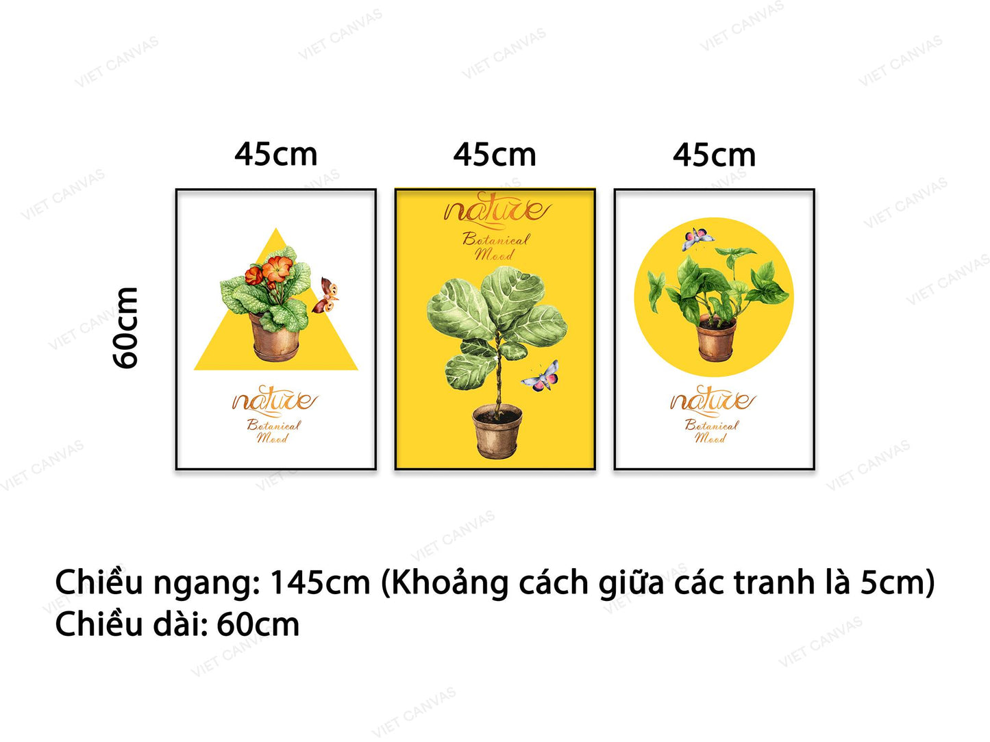 Bộ 3 Tranh Lọ Hoa Lá - NT943