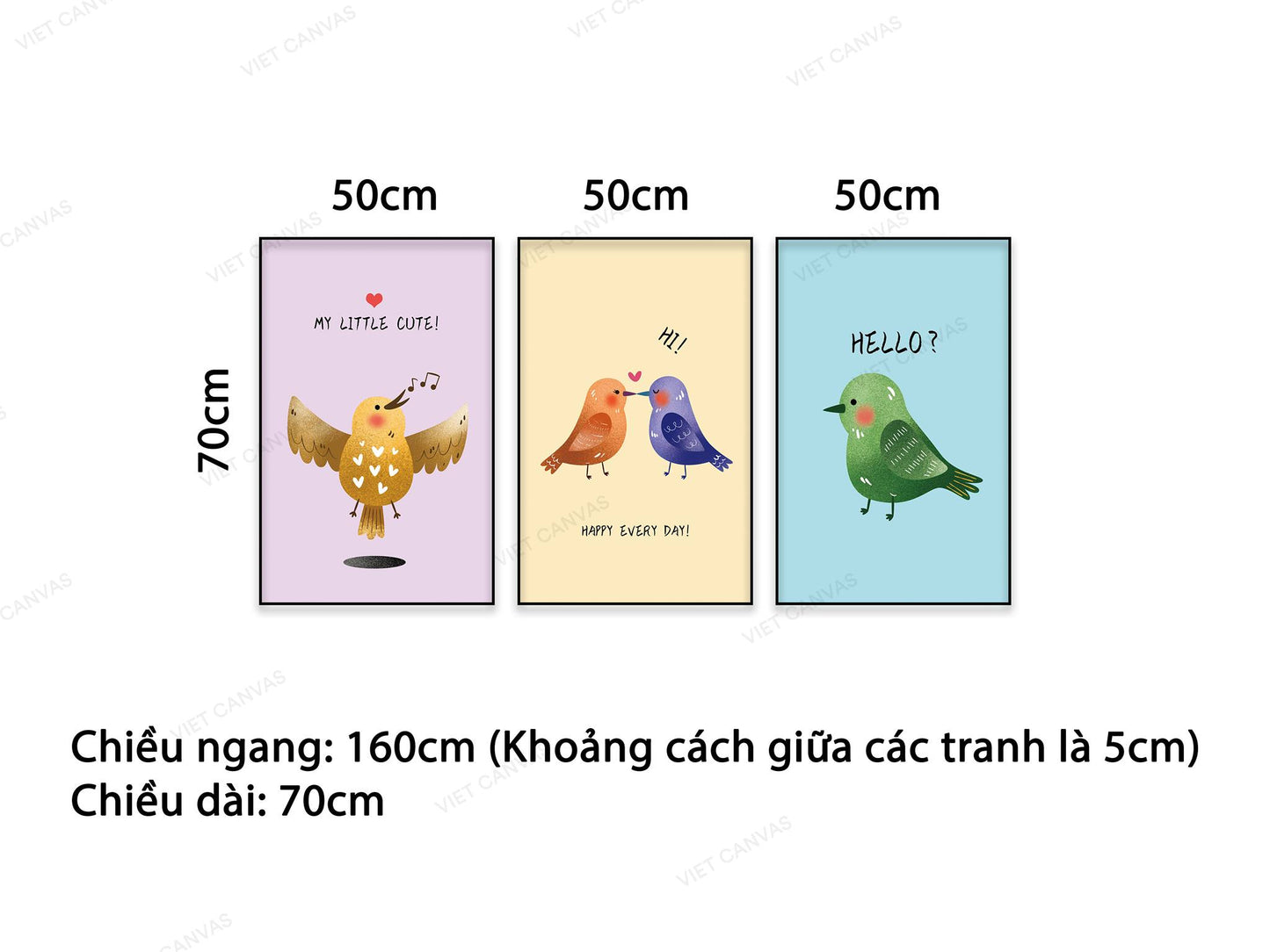 Bộ 3 Tranh Những Chú Chim Xinh - NT507
