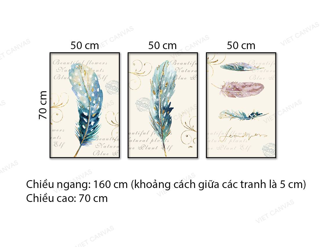 Bộ 3 Tranh Những Chiếc Lông Vũ - NT491