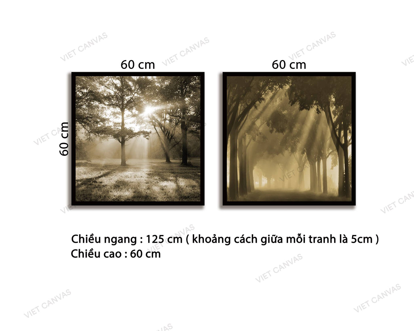 Bộ 2 Tranh Khu Rừng Xám - NT638