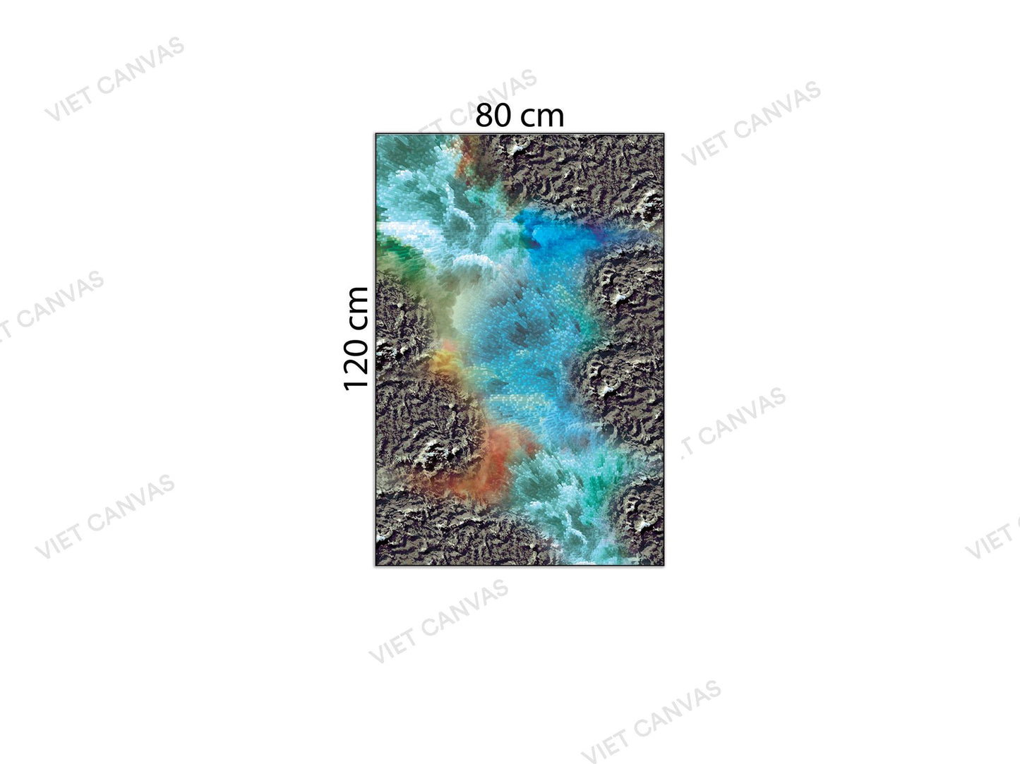 Tranh Trừu Tượng Xám Xanh - NT665