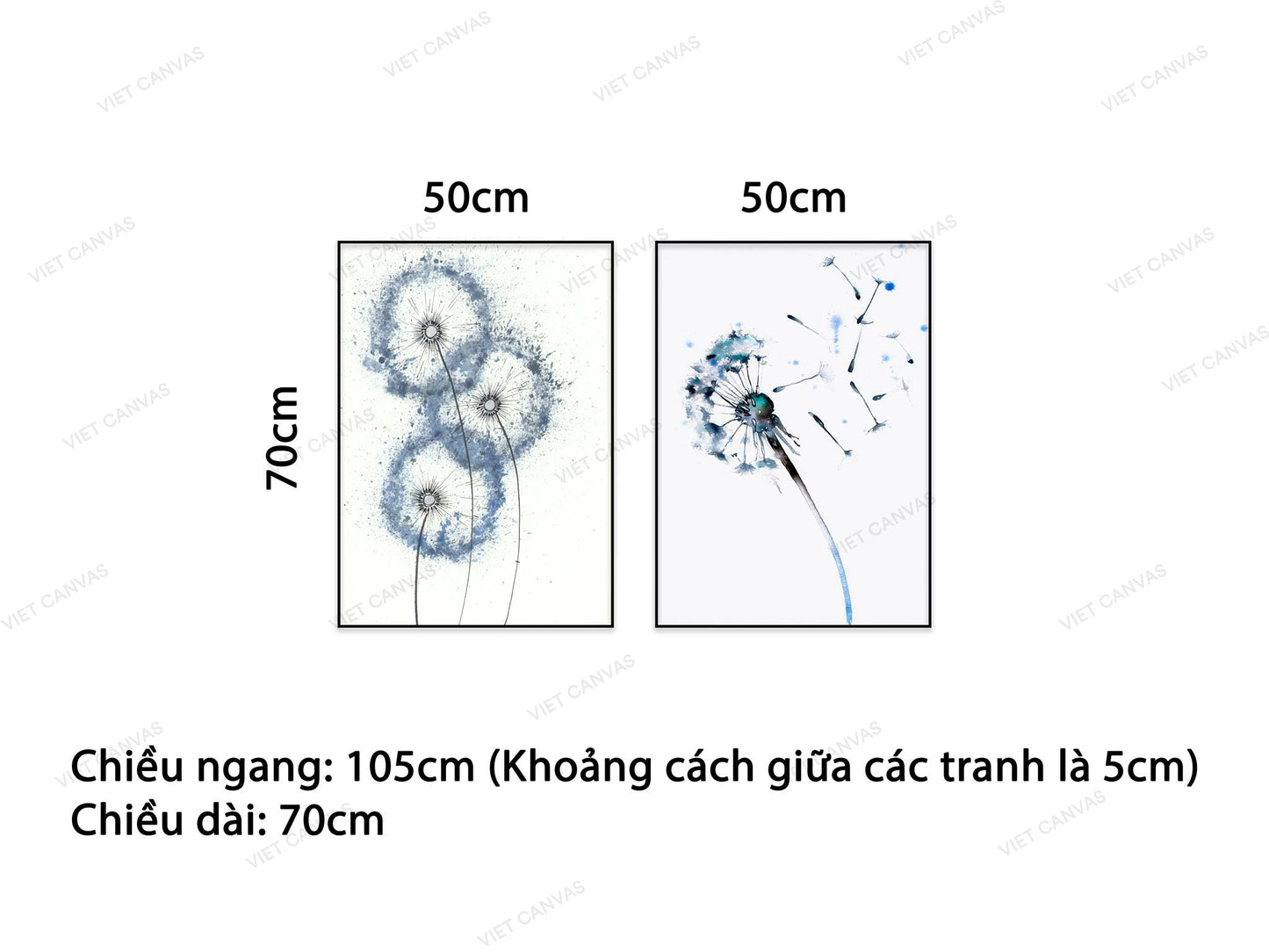 Bộ 2 Tranh Bồ Công Anh Trong Gió - NT685