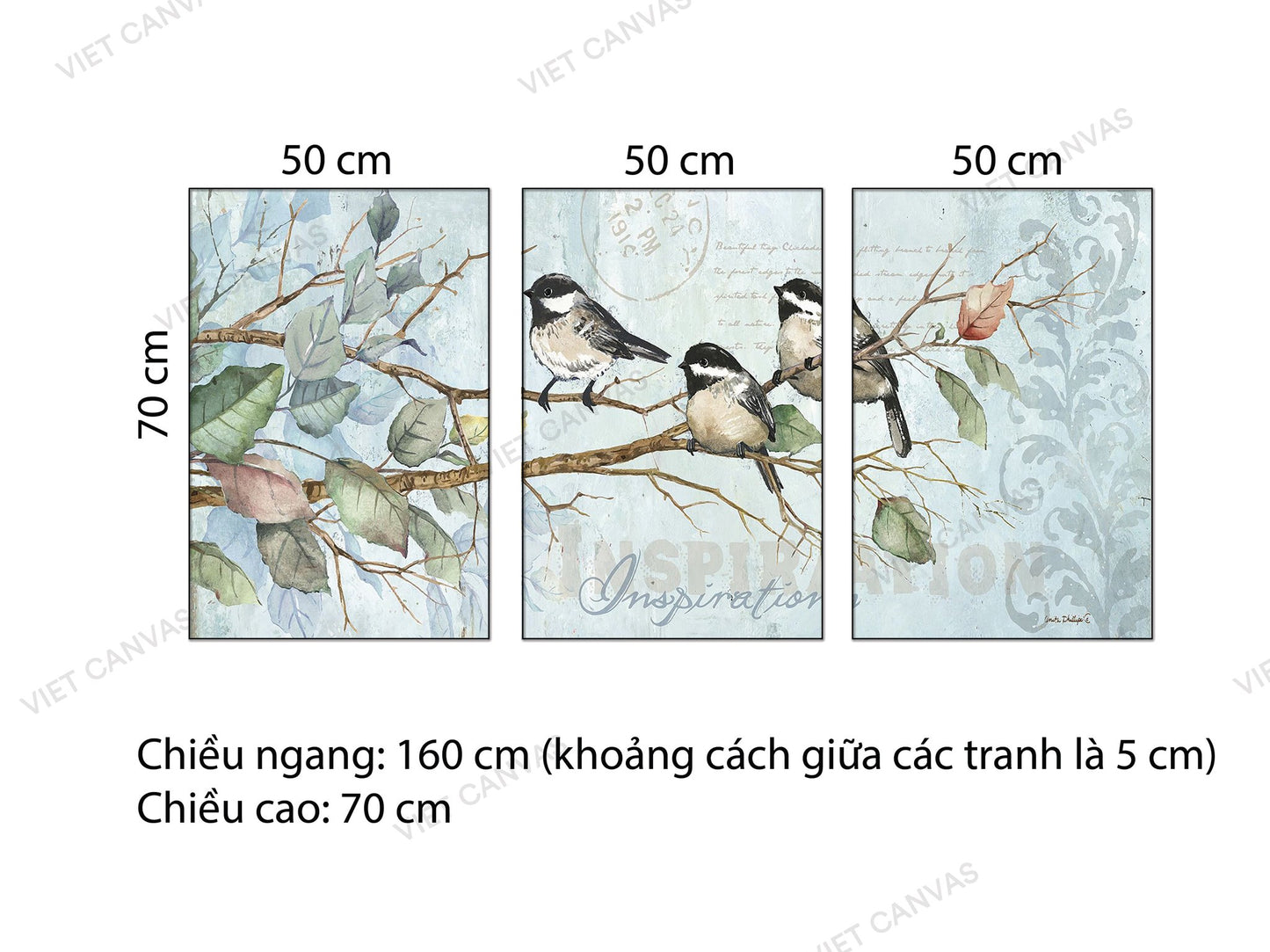 Bộ 3 Tranh Gia Đình Chim Sẻ - NT545