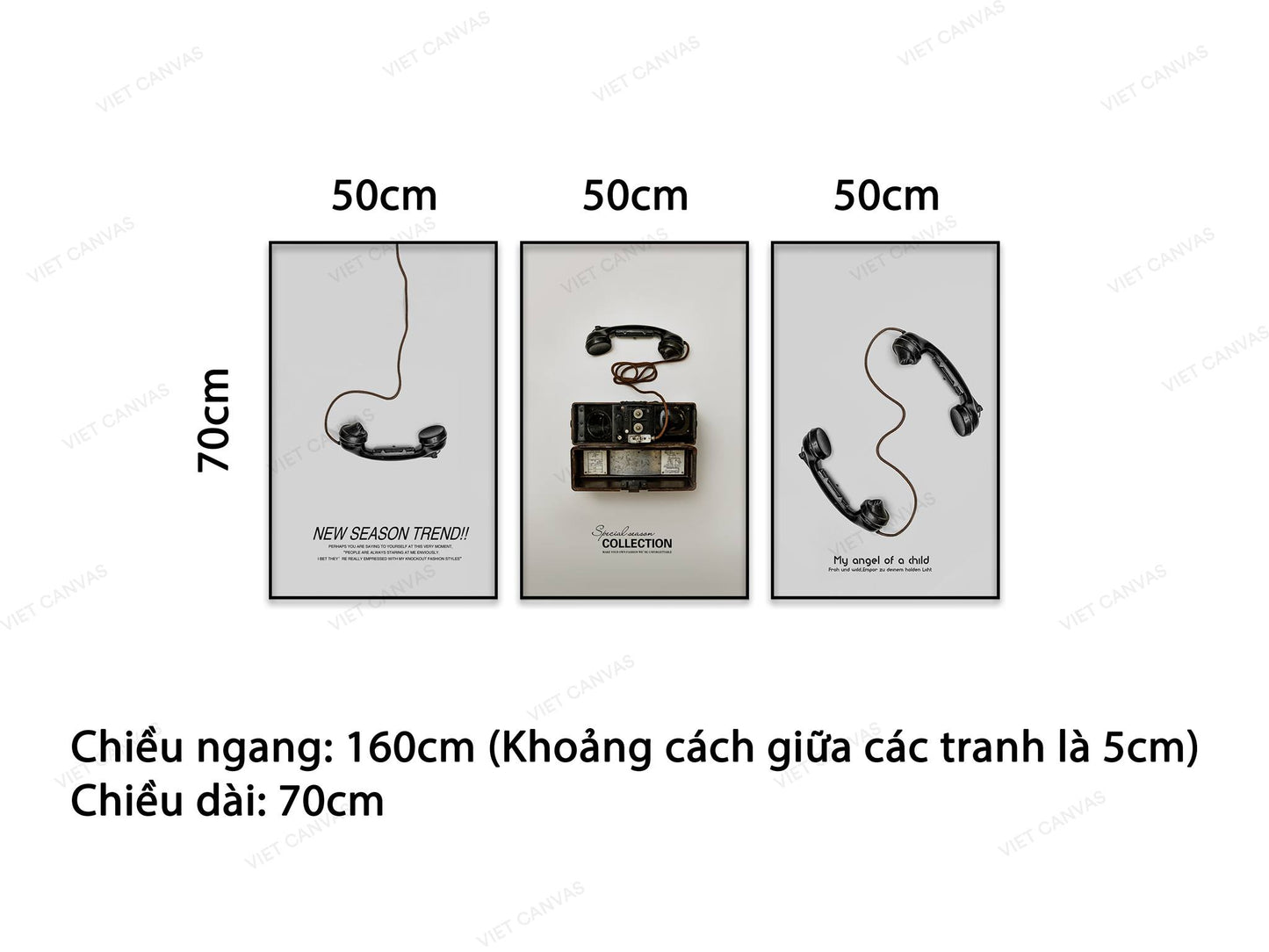 Bộ 3 Tranh Chiếc Điện Thoại Cổ - NT674