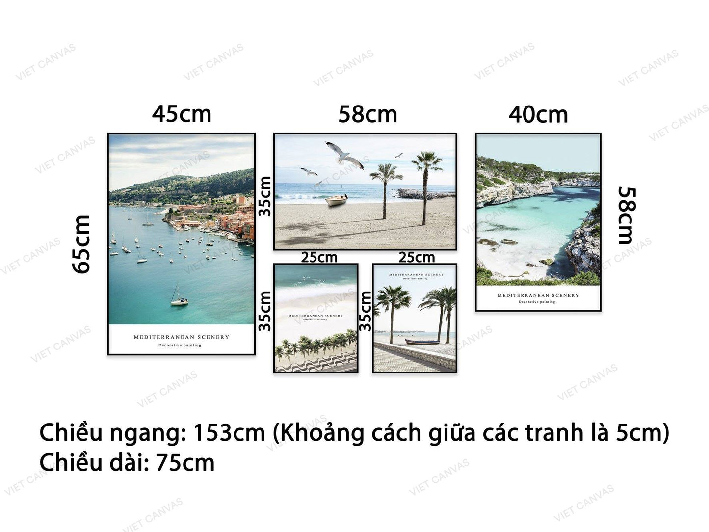 Bộ 5 Tranh Vẻ Đẹp Của Biển - NT706