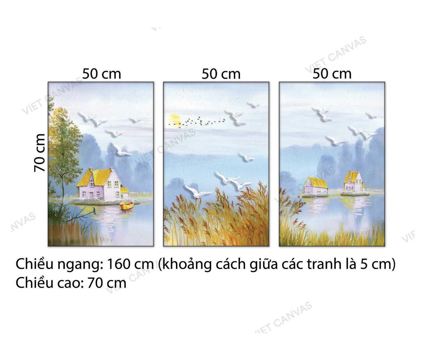 Bộ 3 Tranh Cuộc Sống Yên Bình - NT724