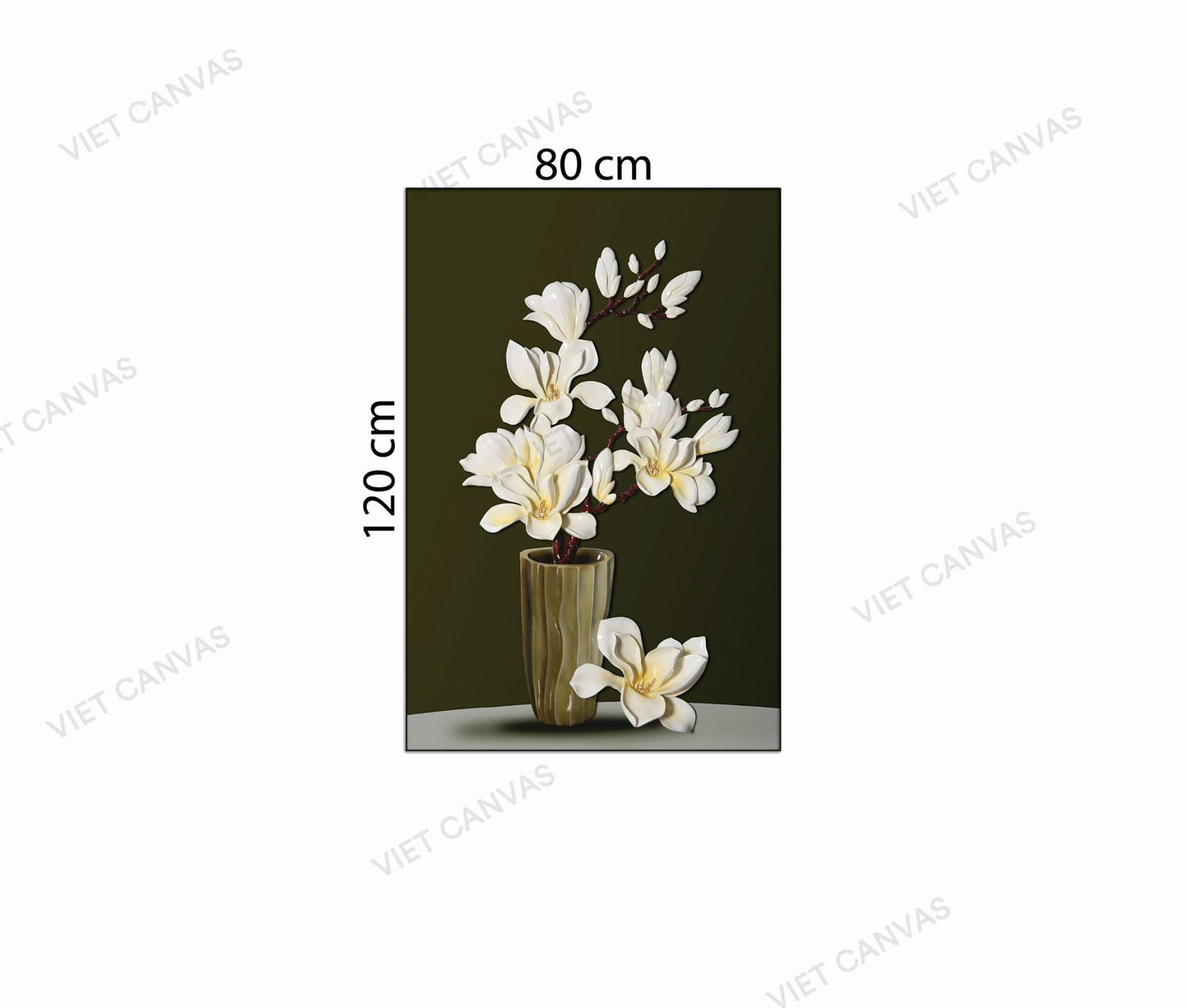 Tranh Bình Hoa Trắng - NT705