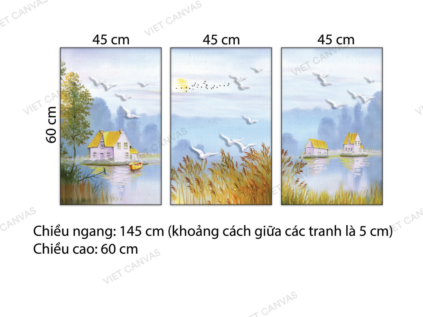 Bộ 3 Tranh Cuộc Sống Yên Bình - NT724