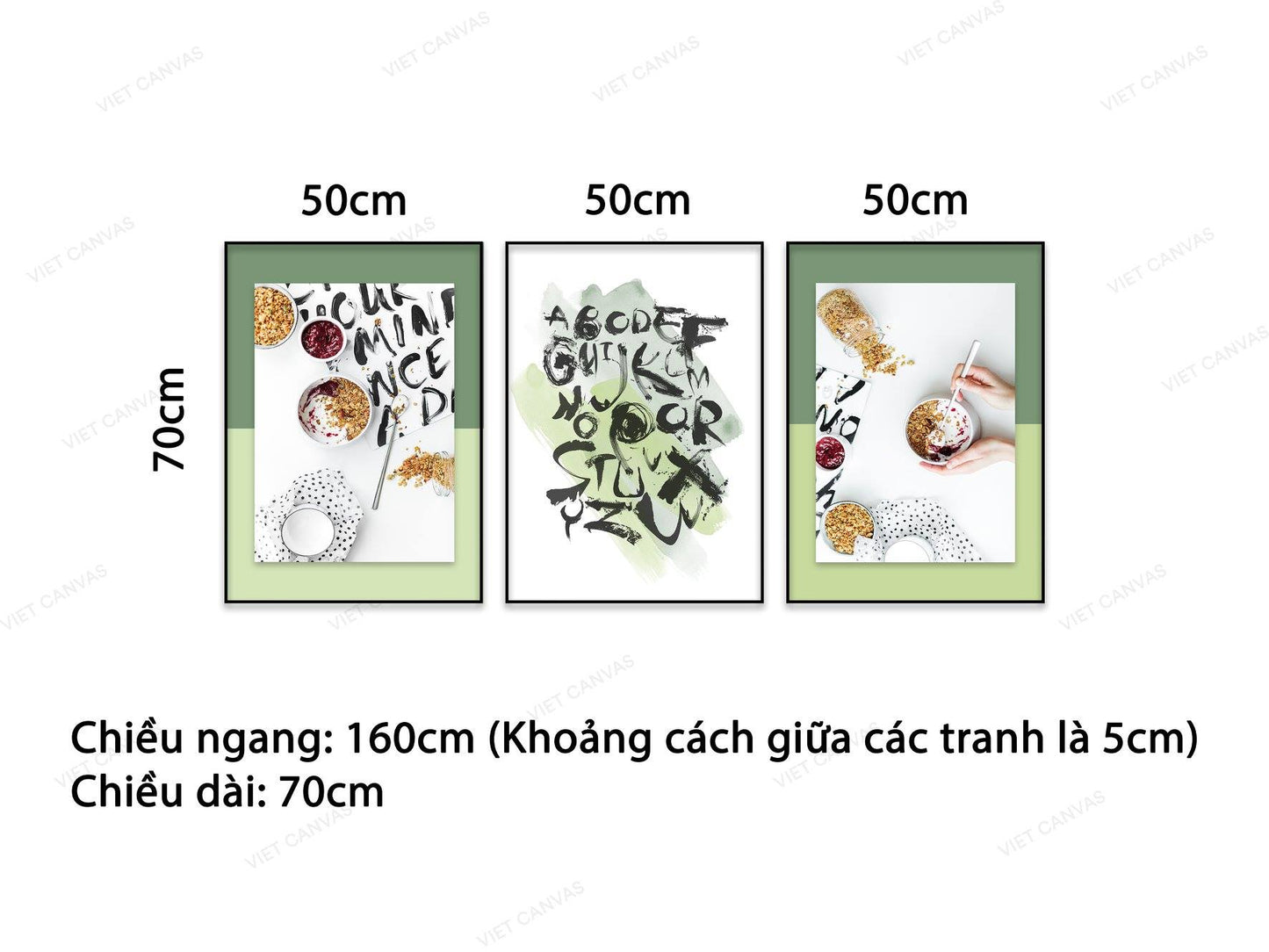 Bộ 3 Tranh Buổi Sáng Ngon Miệng Và Quotes - NT824