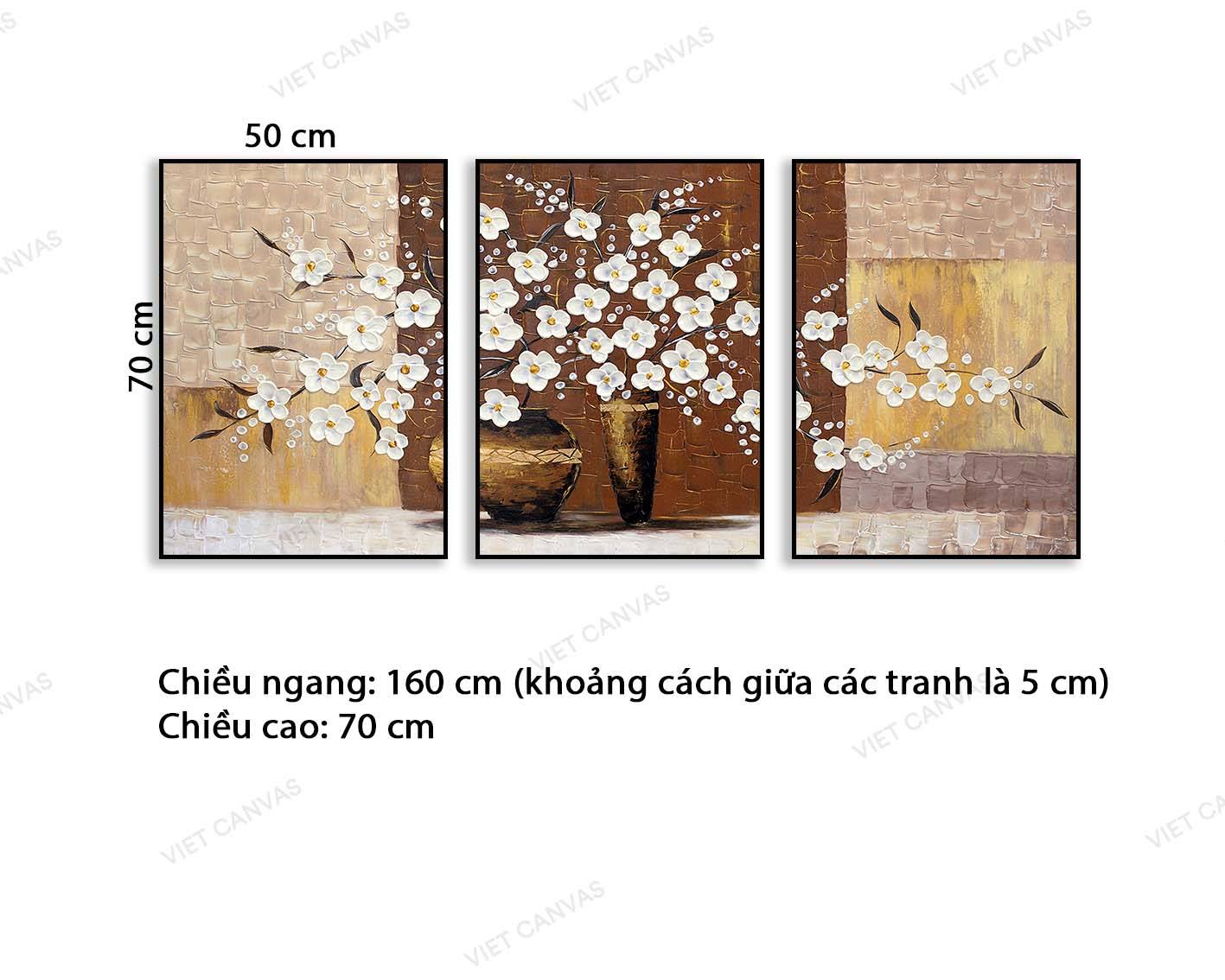 Bộ 3 Bình Hoa Trắng Tinh Khôi - NT586