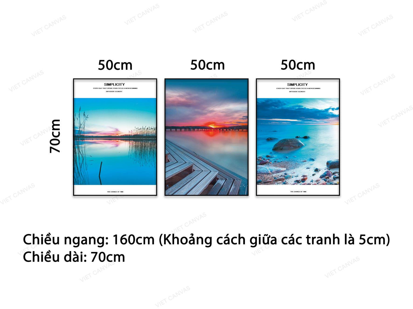 Bộ 3 Tranh Biển Rộng Trời Cao - NT806