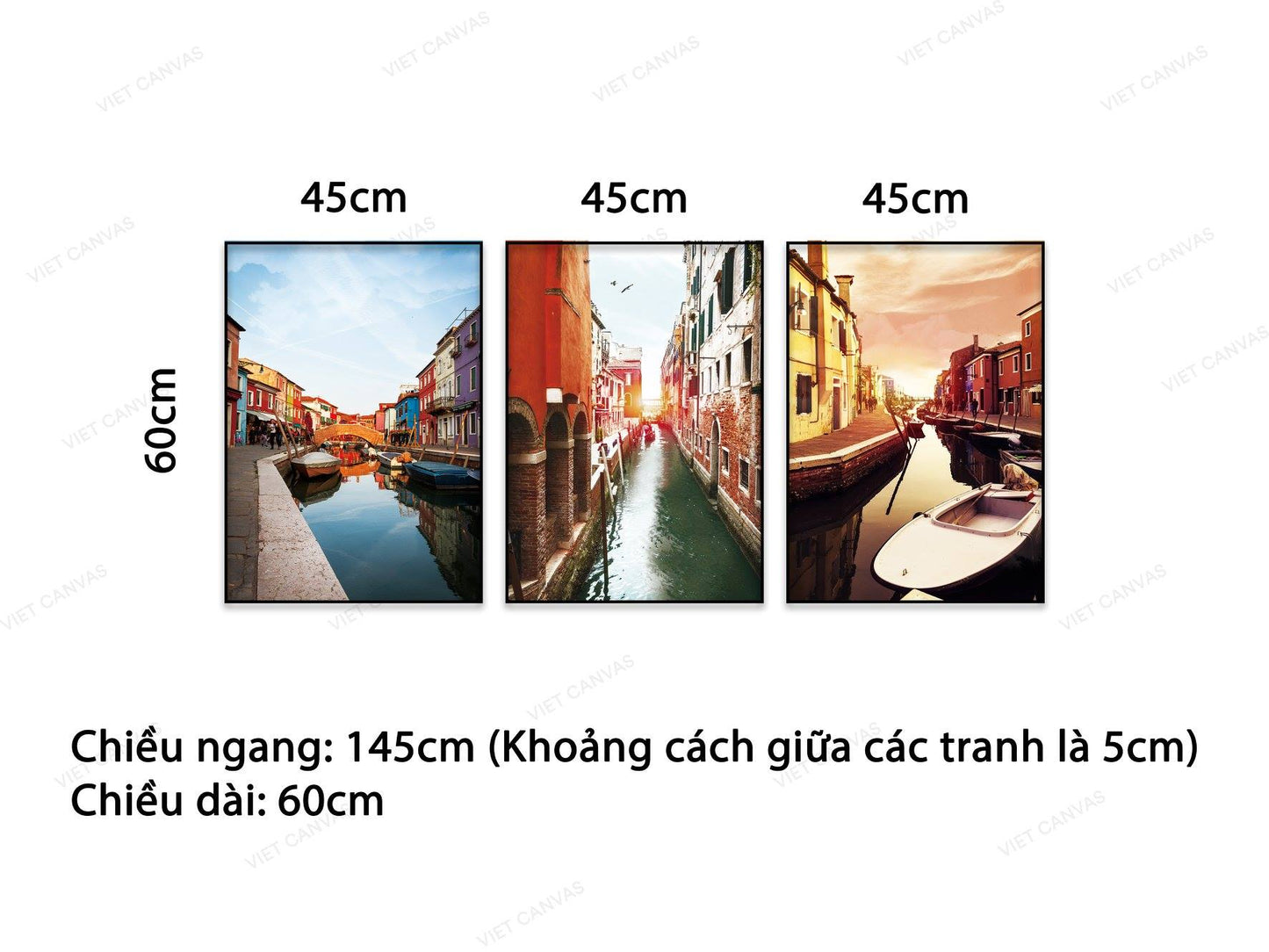 Bộ 3 Tranh Phong Cảnh Ven Sông - NT697