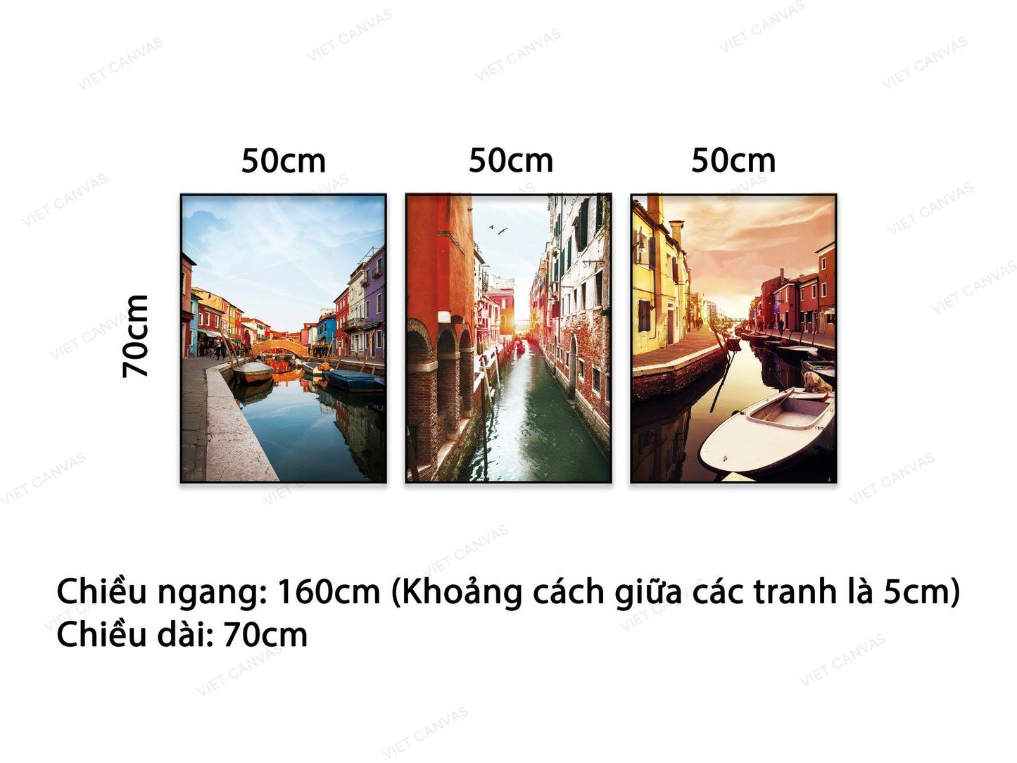 Bộ 3 Tranh Phong Cảnh Ven Sông - NT697