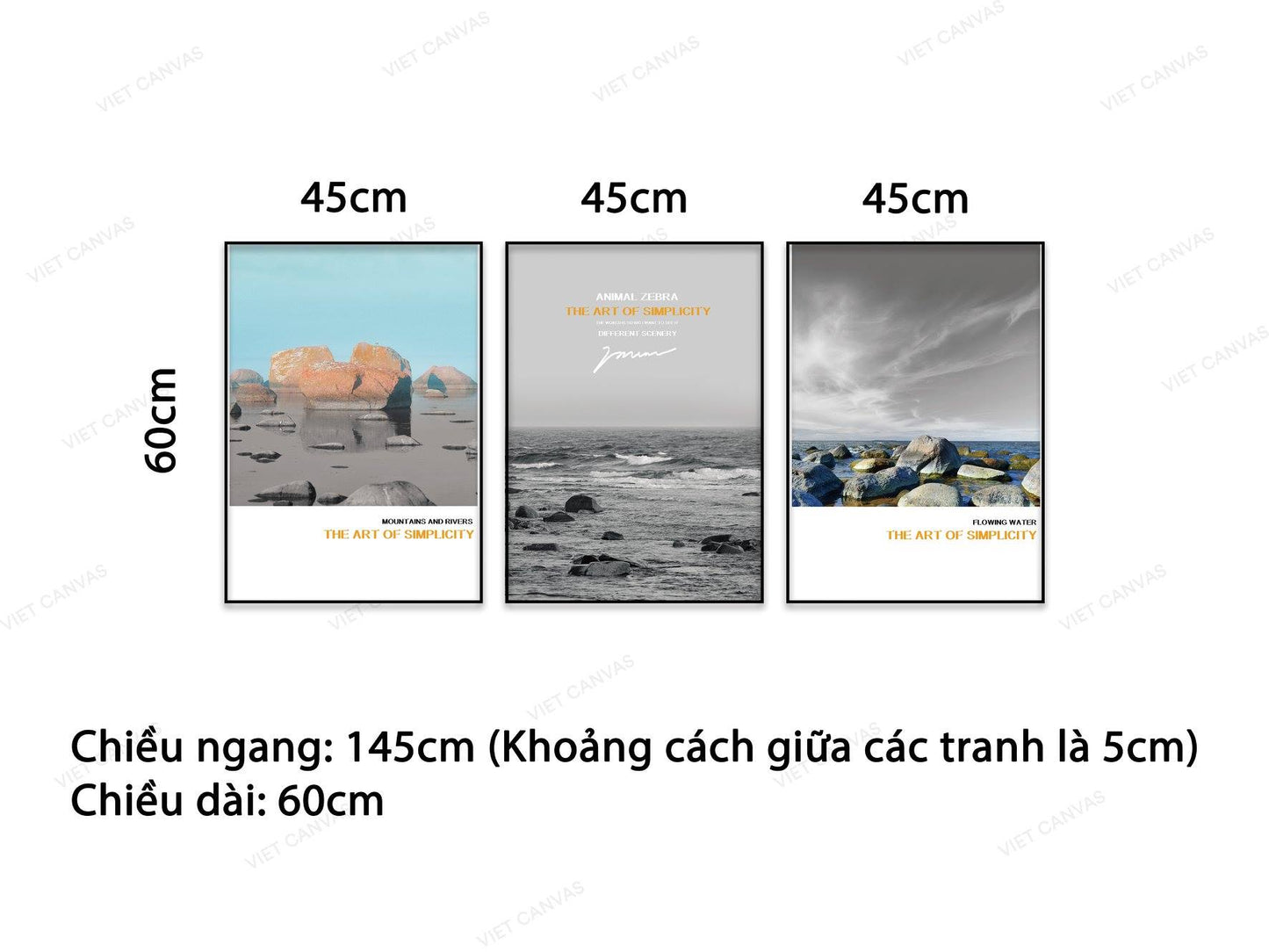 Bộ 3 Tranh Bãi Đá Bên Bờ Biển - NT805