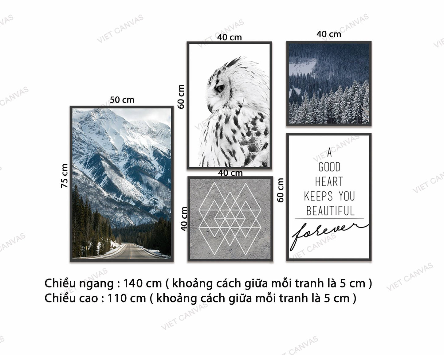 Bộ 5 Tranh Thiên Nhiên Hoang Dã Và Quotes - HD643