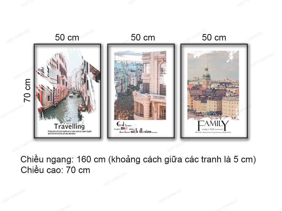 Bộ 3 Tranh Thành Phố Hiện Đại - NT773