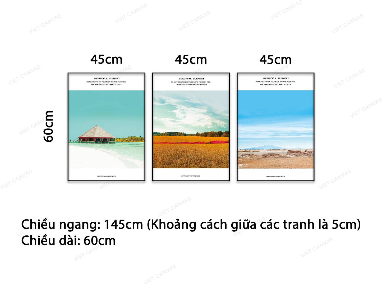 Bộ 3 Tranh Biển Cả Và Đồi Núi - NT803