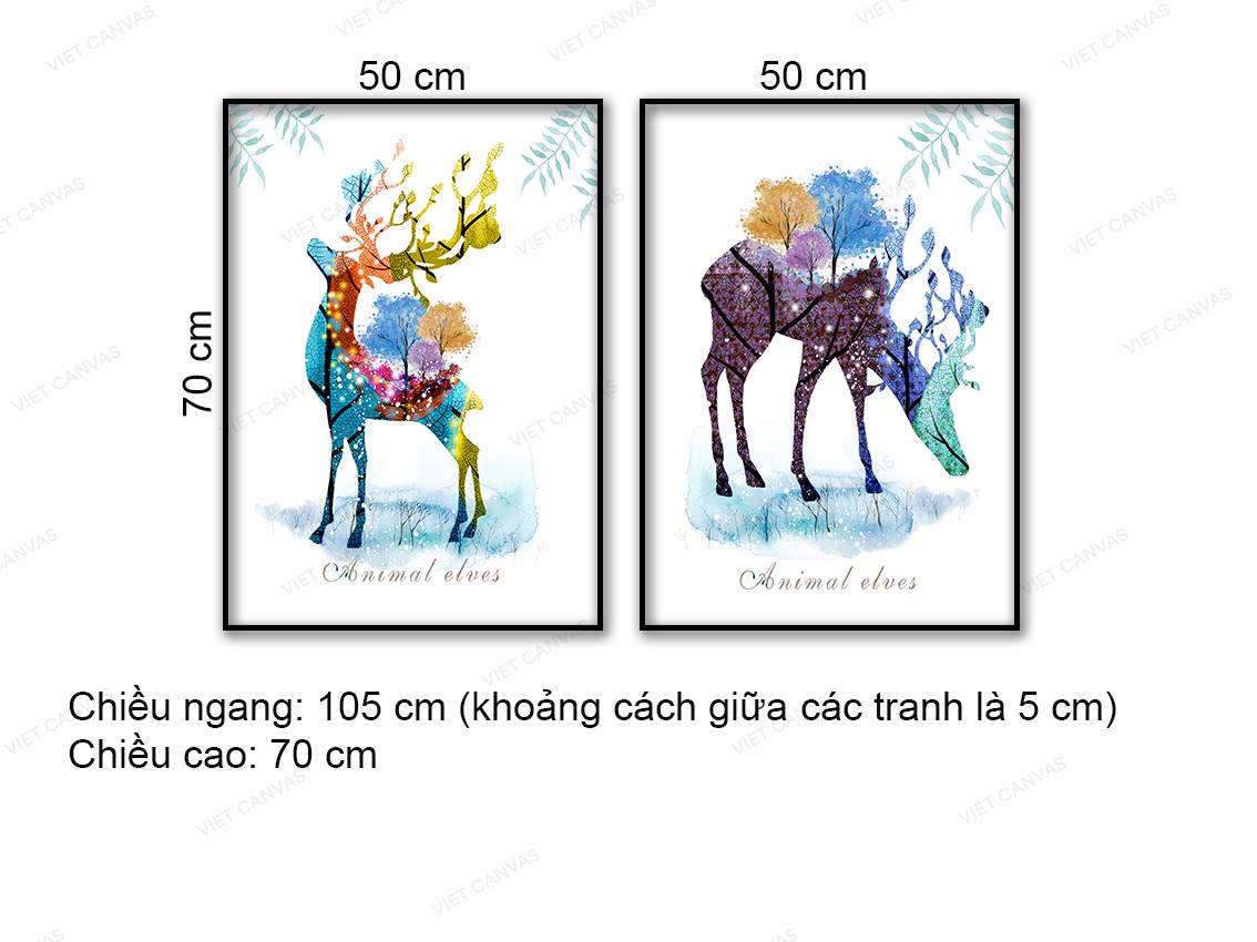 Bộ 2 Tranh Sắc Màu Của Hươu - NT789