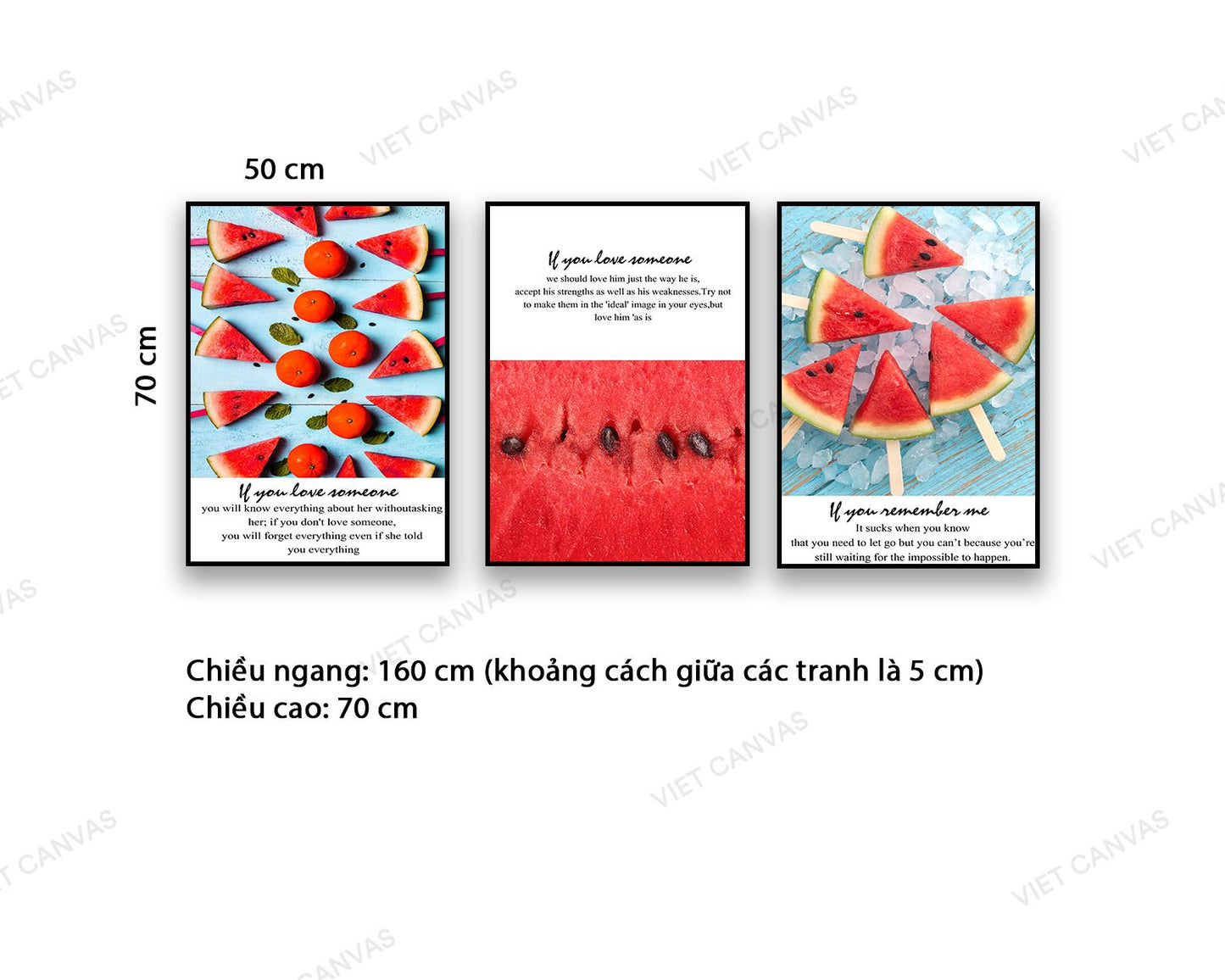 Bộ 3 Tranh Dưa Hấu Đỏ - NT814