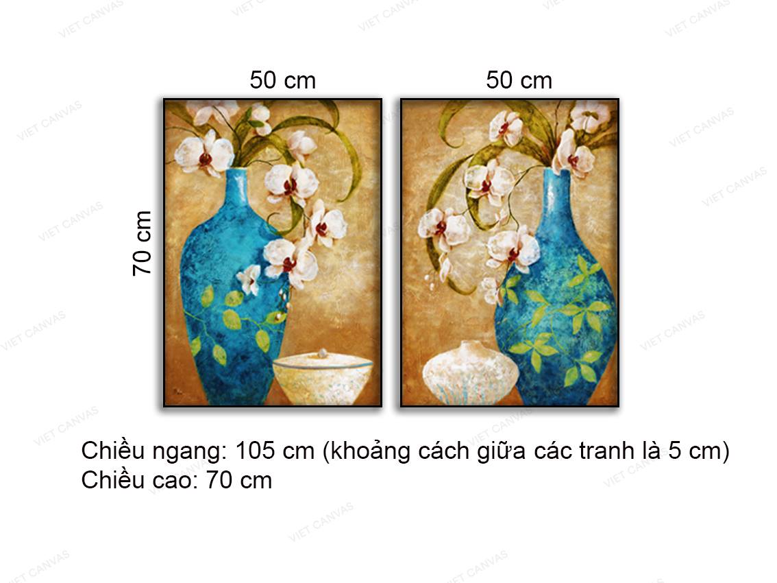 Bộ 2 Tranh Bình Bông Xanh - NT776