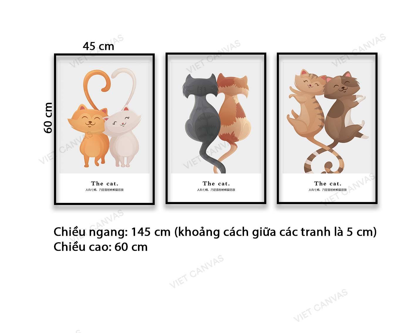 Bộ 3 Tranh Những Chú Mèo Xinh - NT554