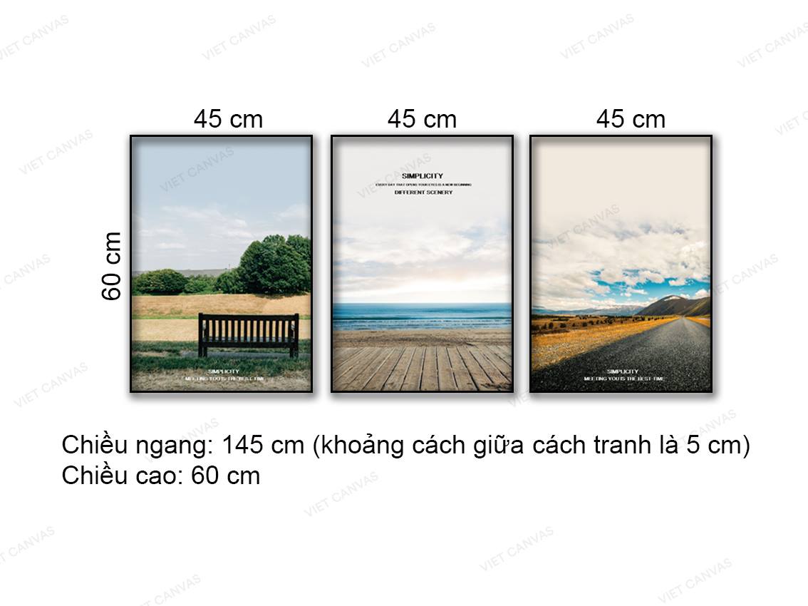 Bộ 3 Tranh Khu Rừng, Biển Cả Và Bầu Trời - NT772