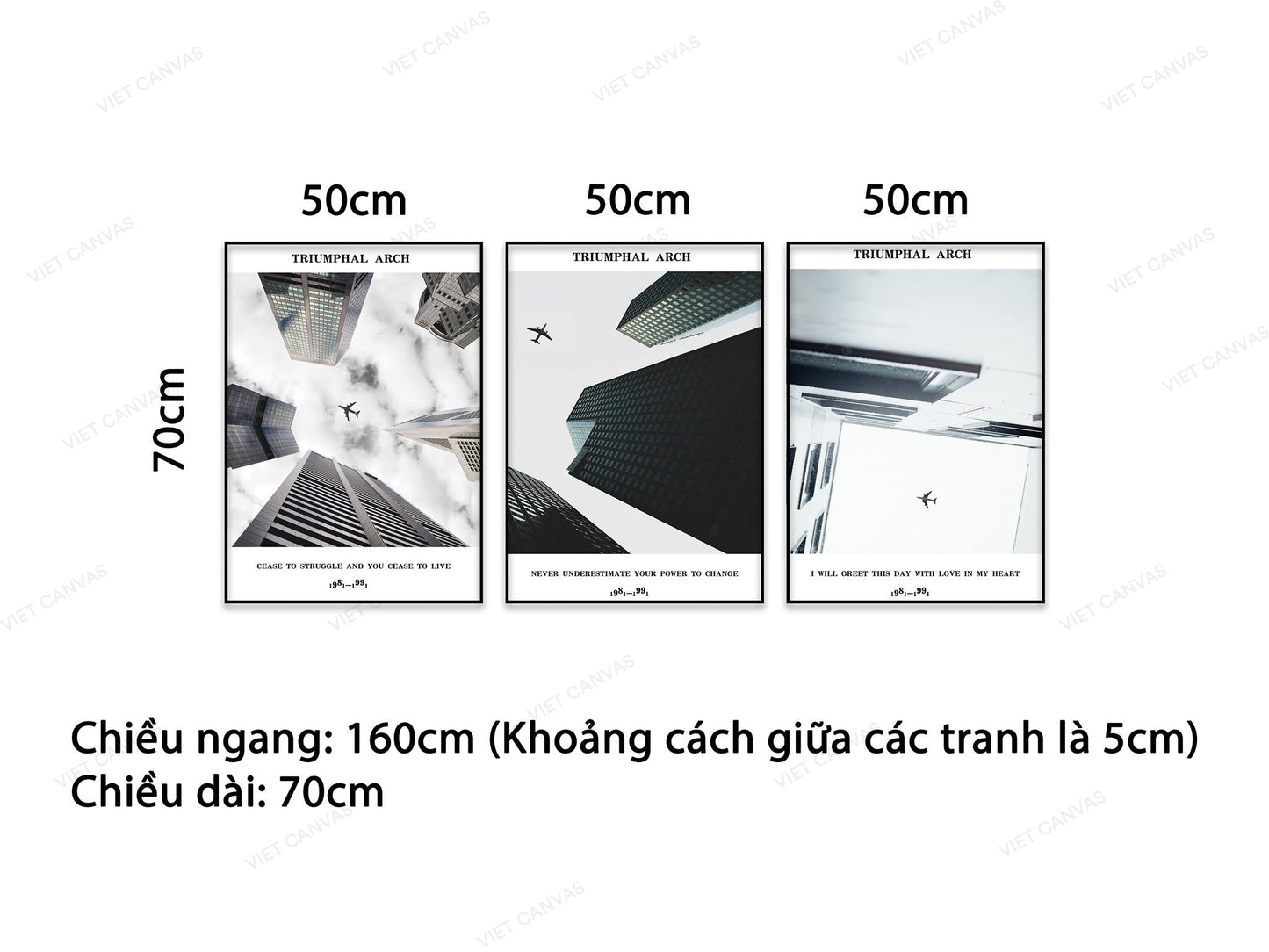 Bộ 3 Tranh Bầu Trời Và Những Tòa Nhà Cao Tầng - NT834