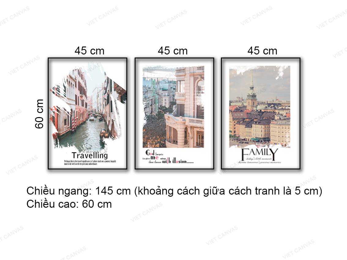 Bộ 3 Tranh Thành Phố Hiện Đại - NT773