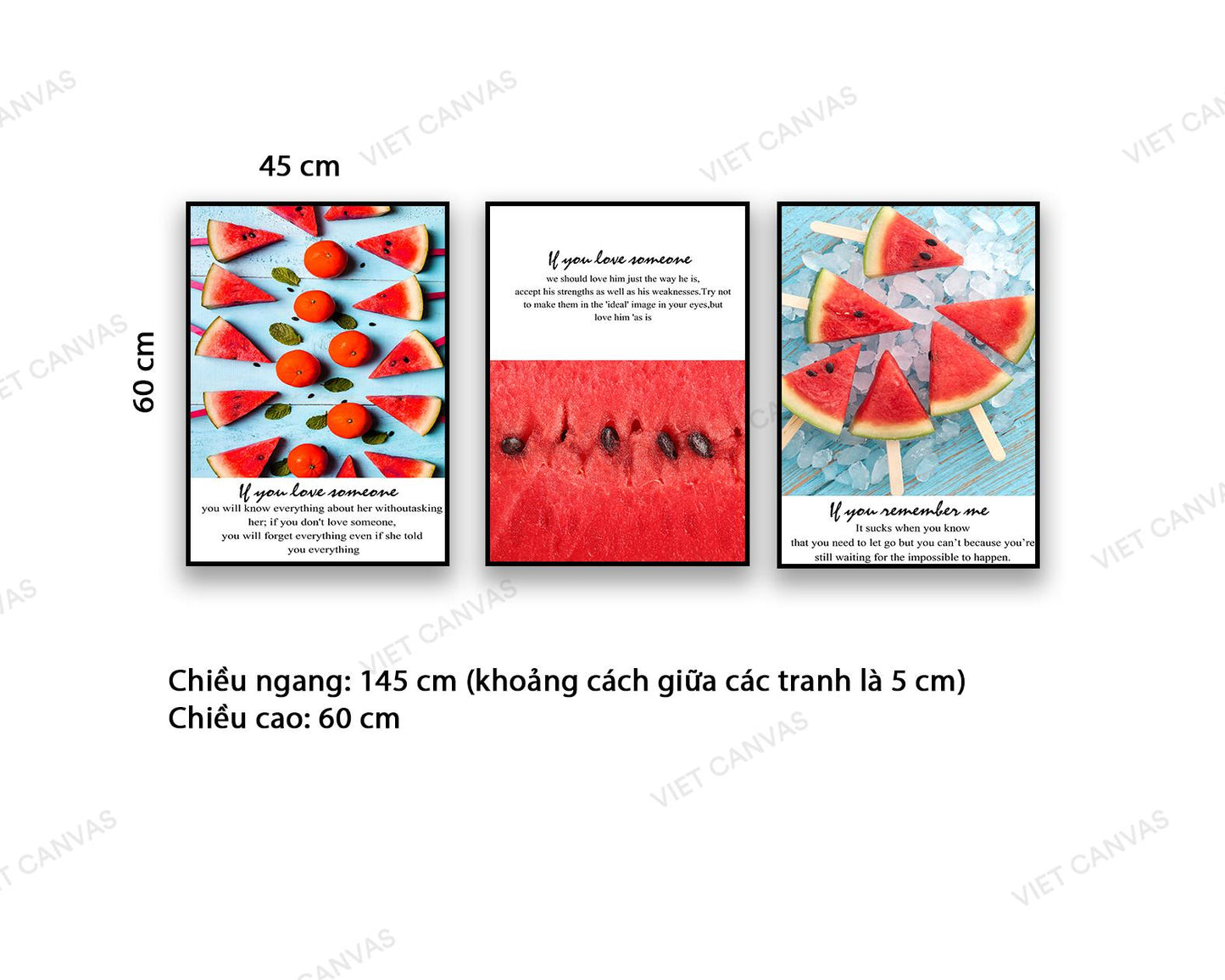 Bộ 3 Tranh Dưa Hấu Đỏ - NT814