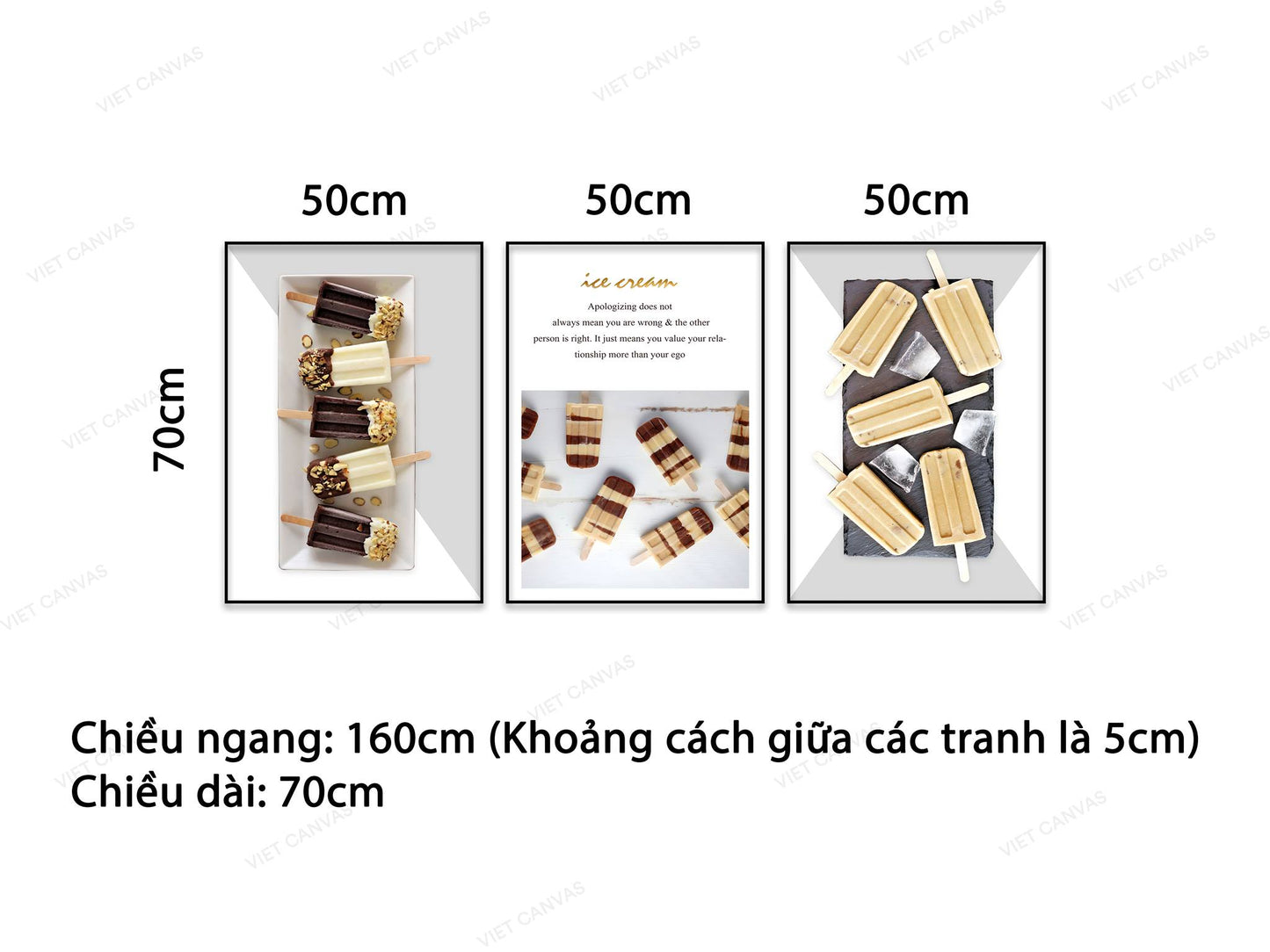 Bộ 3 Tranh Ice Cream - NT946