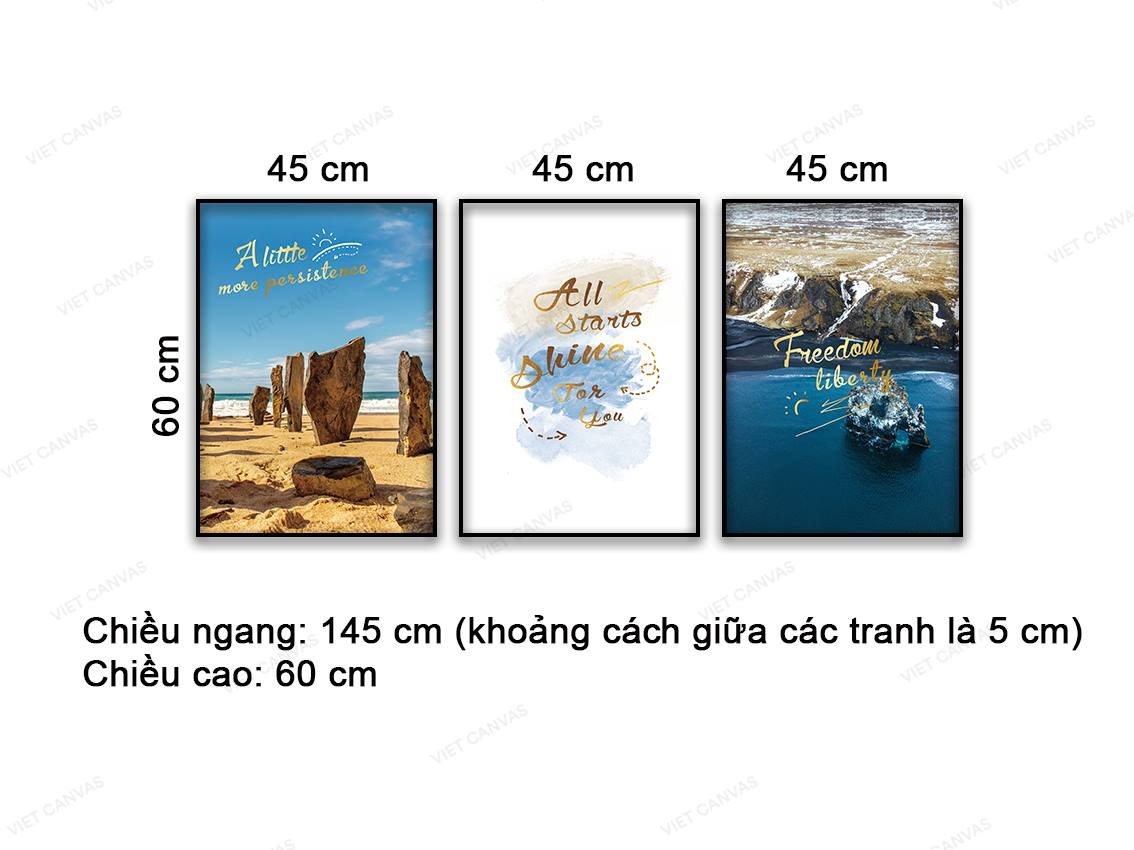 Bộ 3 Tranh Biển Cả Và Quotes - NT841